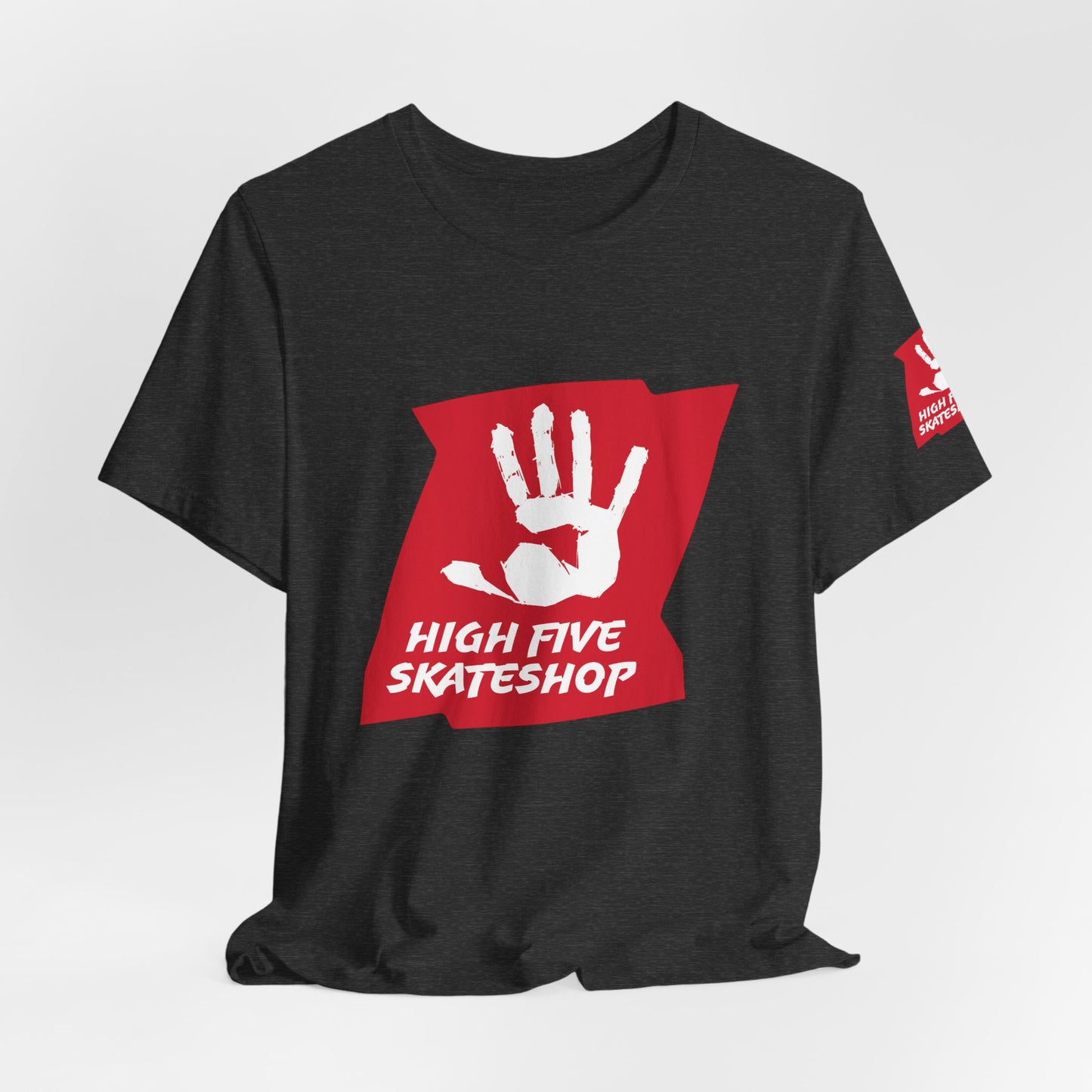 High Five Skateshop T-Shirt – Red Hand Logo Skate Tee