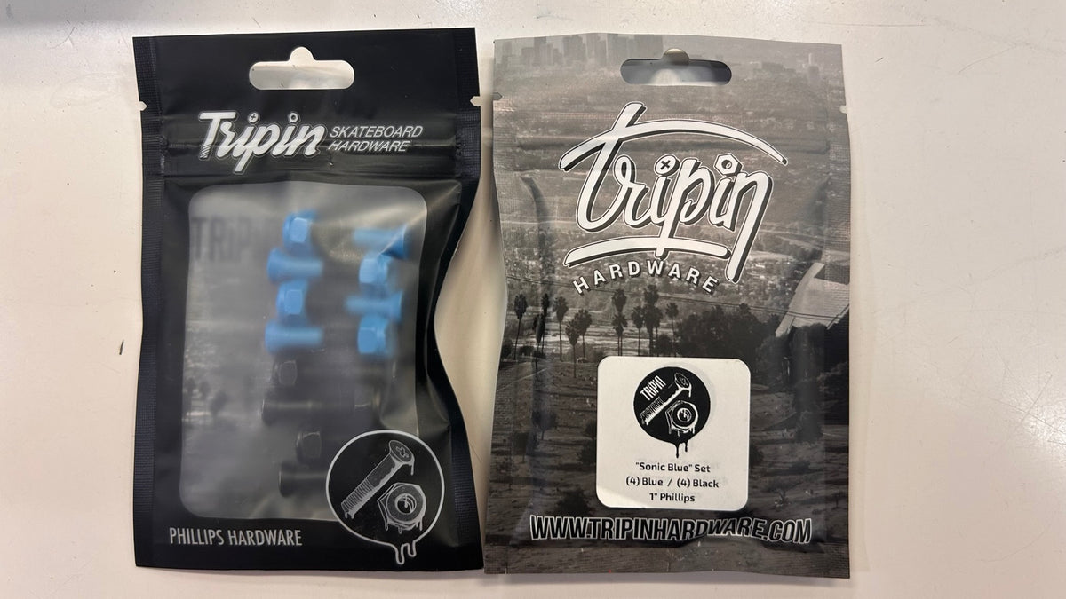 Tripin Sonic Blue skateboard hardware set, 1 inch Phillips