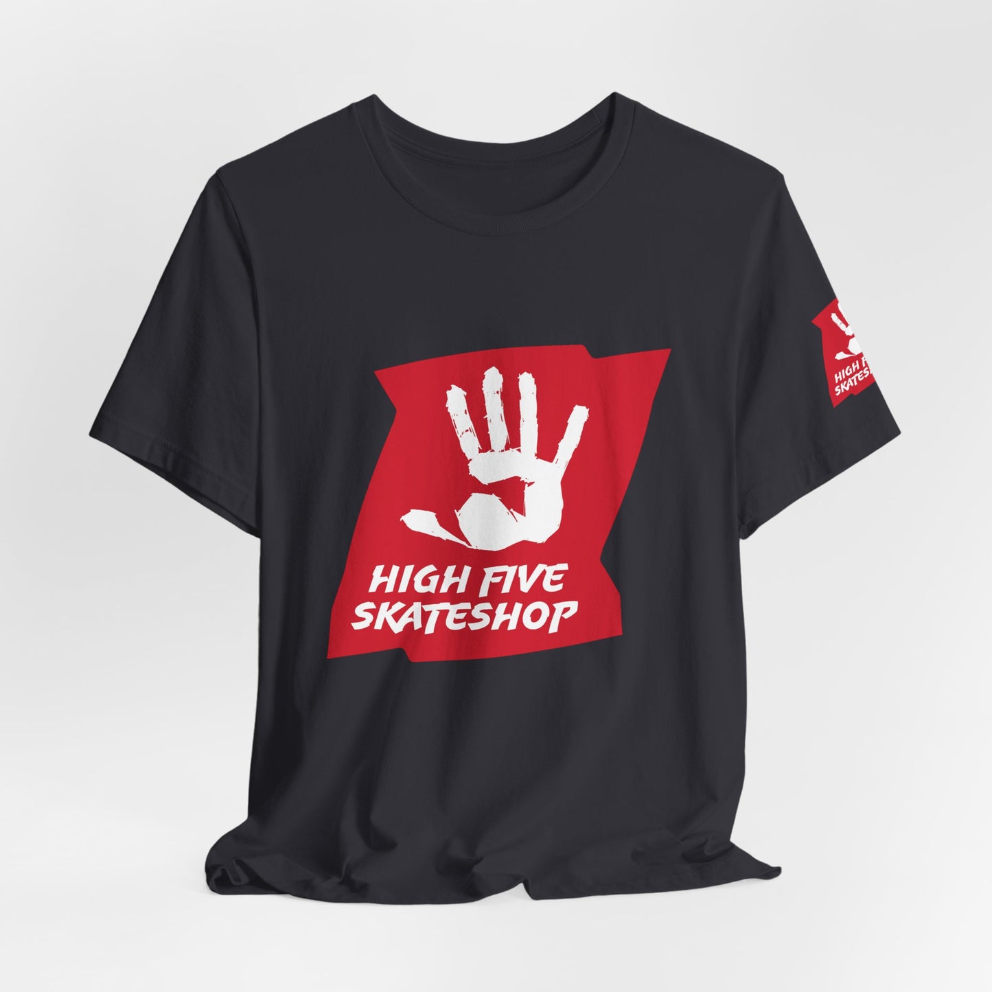 High Five Skateshop T-Shirt – Red Hand Logo Skate Tee