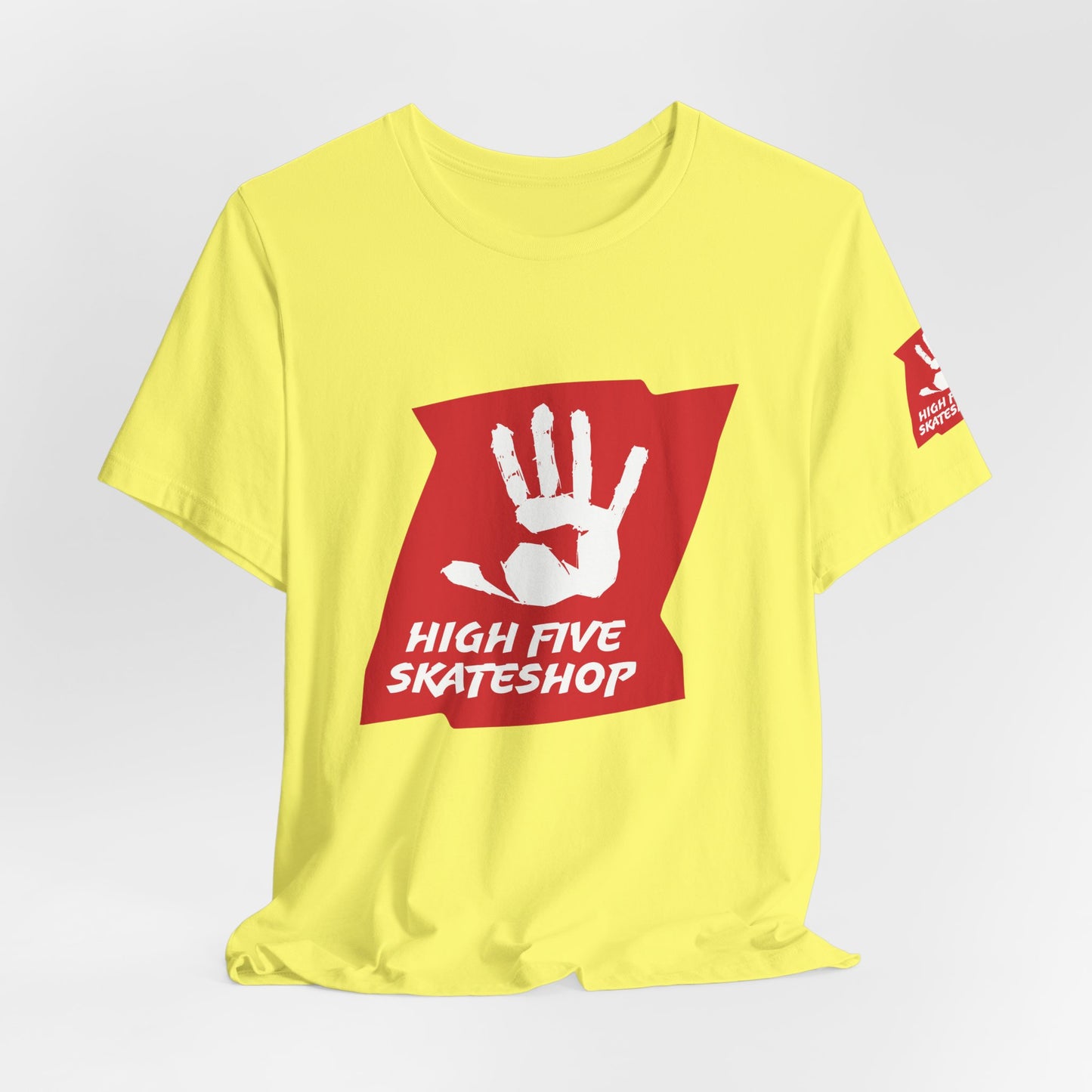 High Five Skateshop T-Shirt – Red Hand Logo Skate Tee