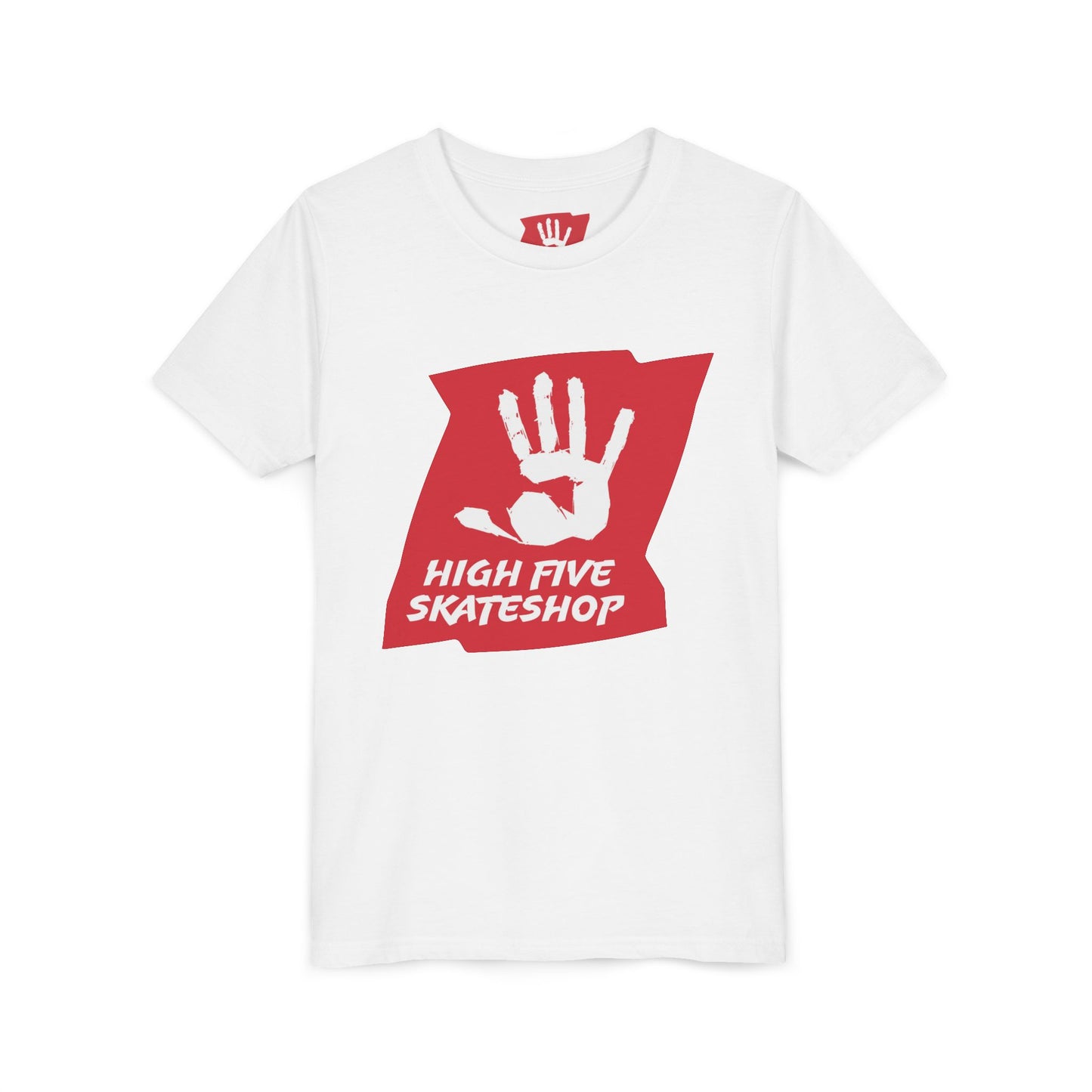 Youth Tee — High Five Skateshop Red Hand Logo