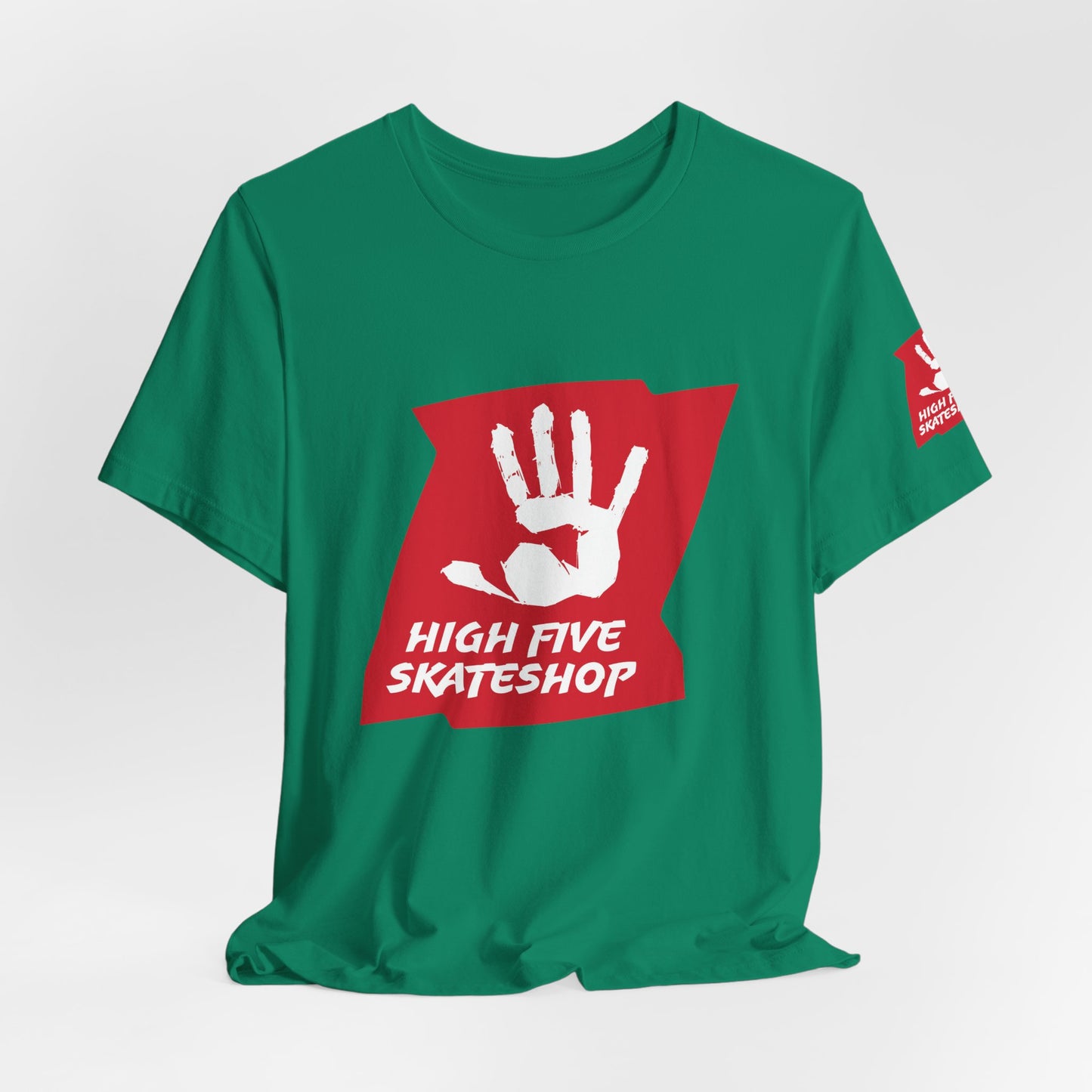 High Five Skateshop T-Shirt – Red Hand Logo Skate Tee