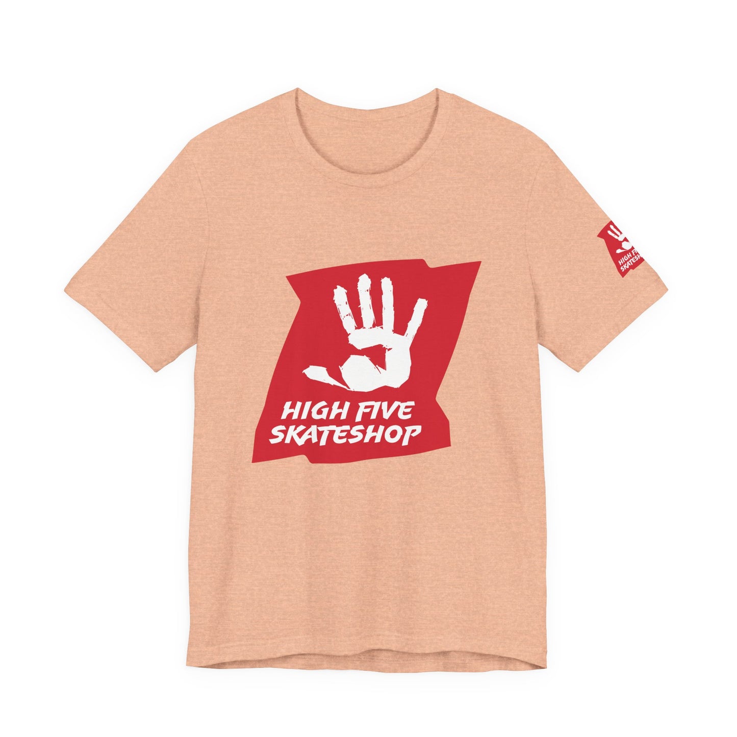 High Five Skateshop T-Shirt – Red Hand Logo Skate Tee