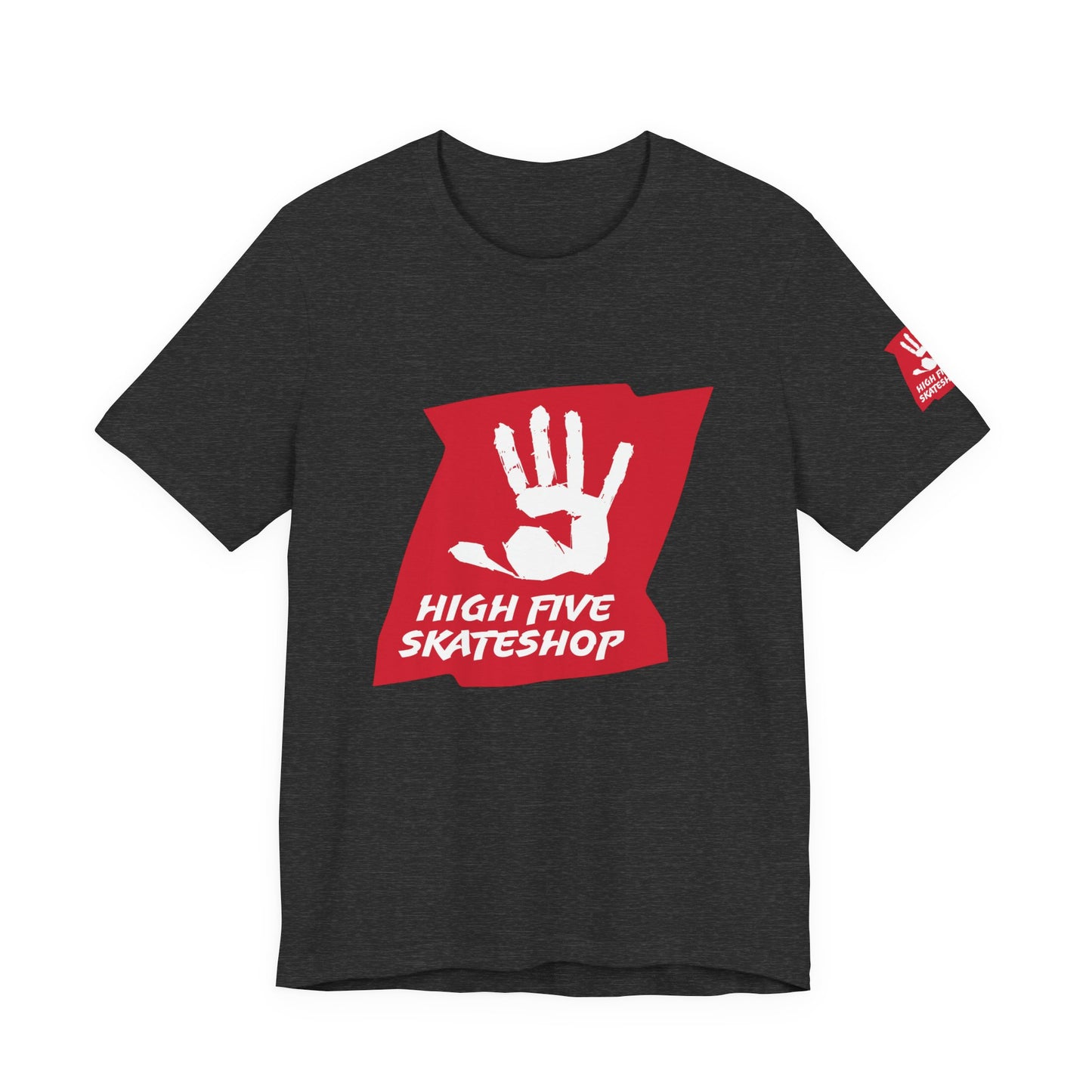 High Five Skateshop T-Shirt – Red Hand Logo Skate Tee