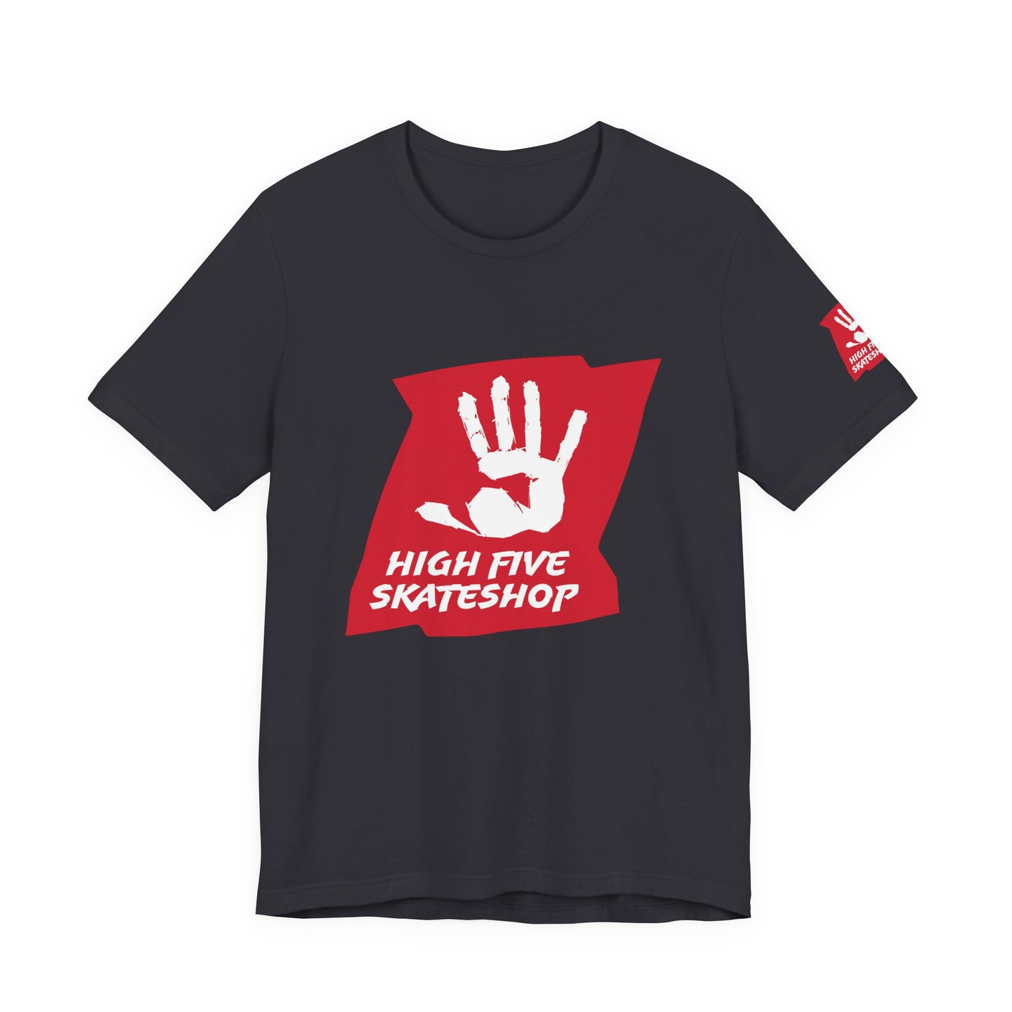 High Five Skateshop T-Shirt – Red Hand Logo Skate Tee