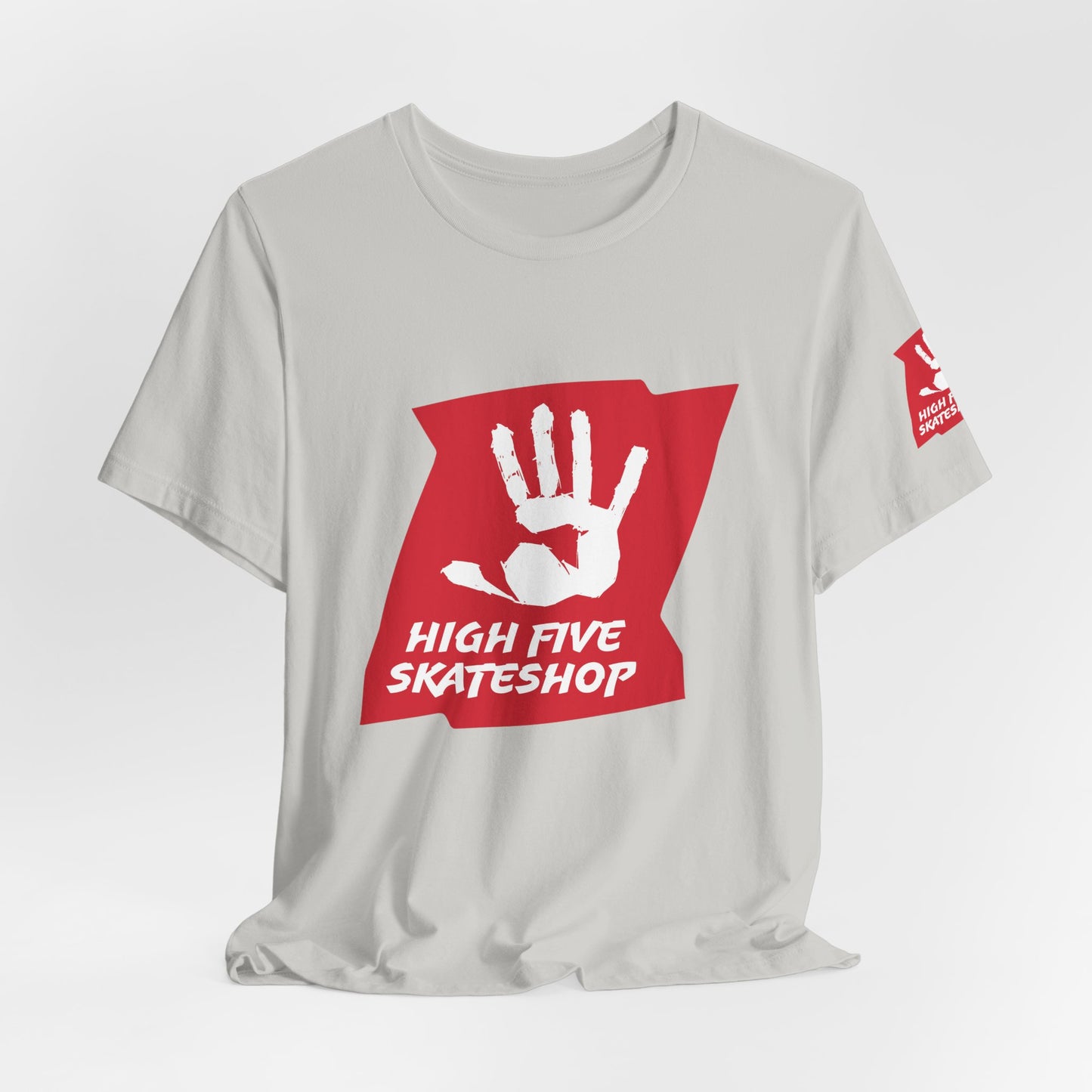 High Five Skateshop T-Shirt – Red Hand Logo Skate Tee