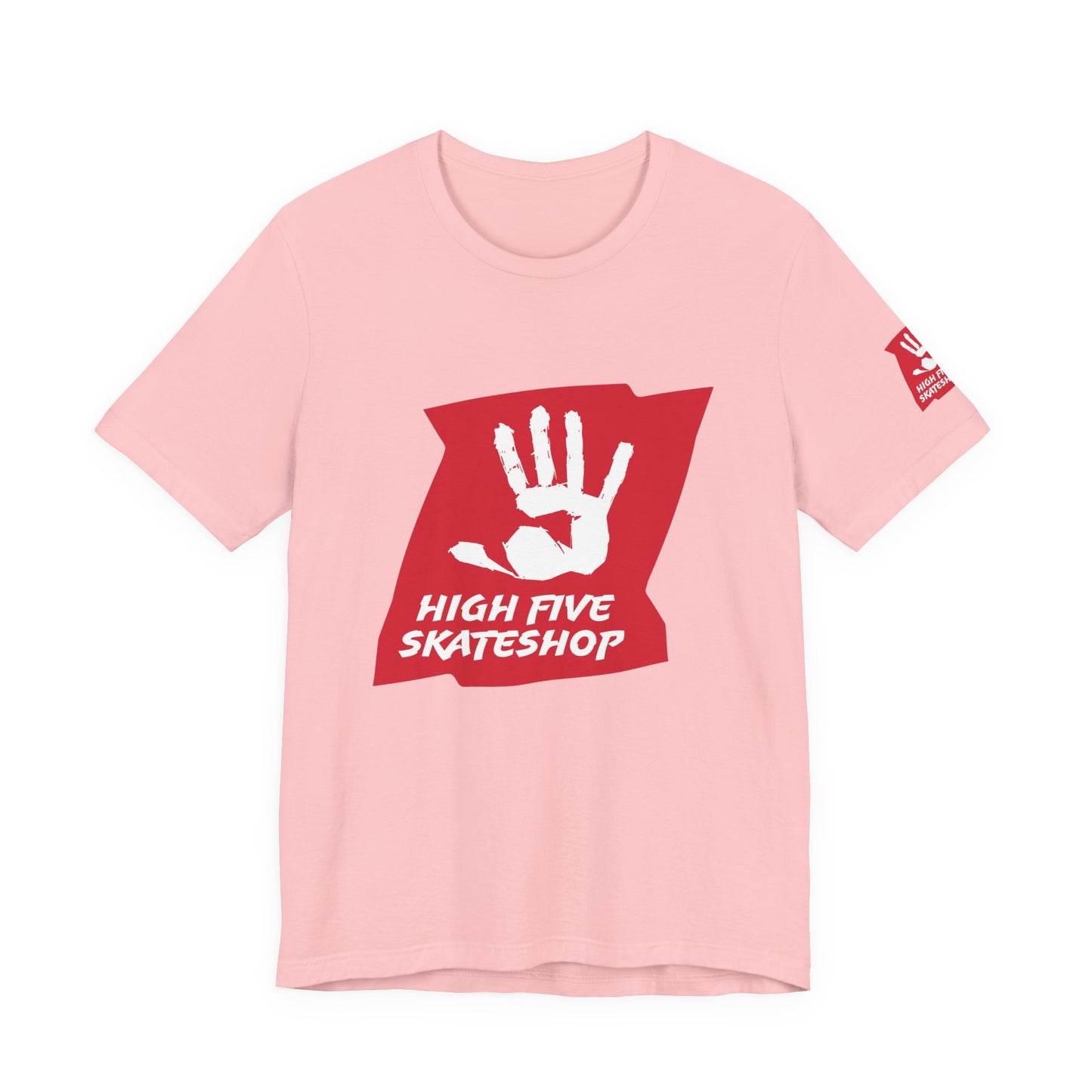 High Five Skateshop T-Shirt – Red Hand Logo Skate Tee