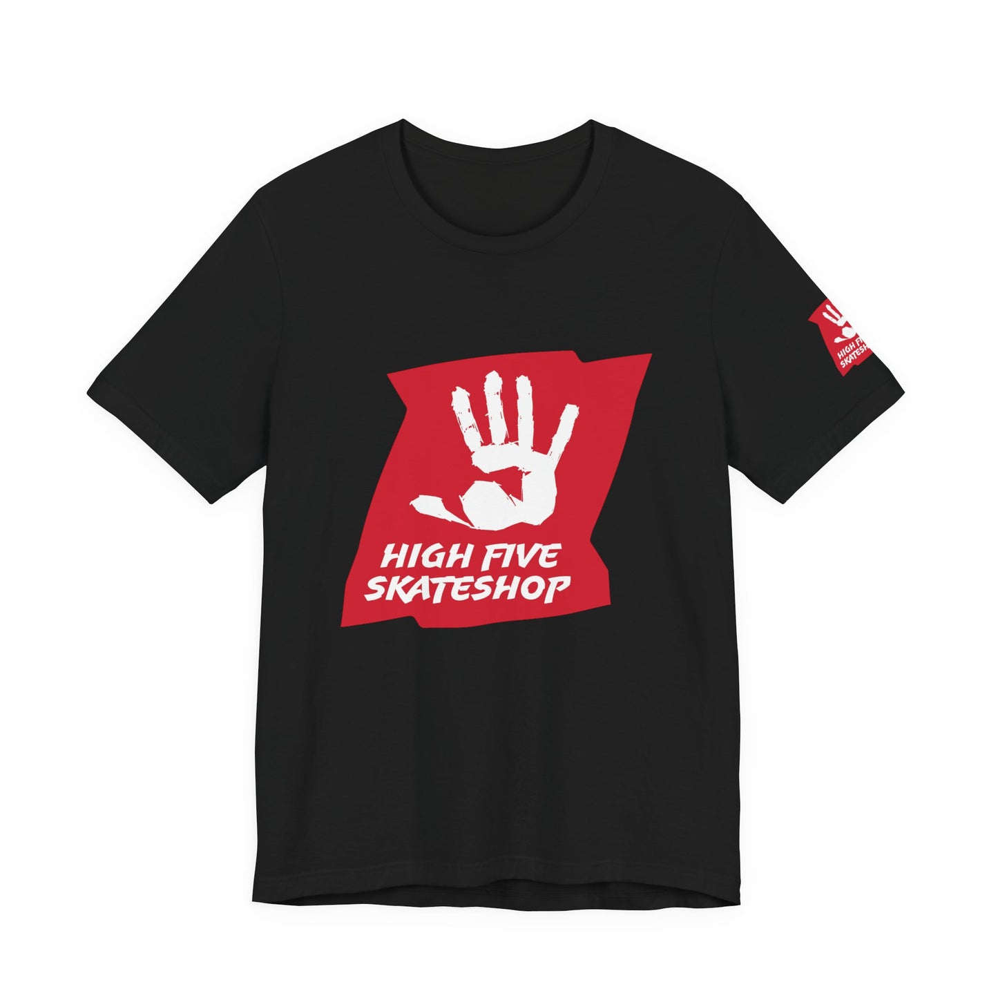 High Five Skateshop T-Shirt – Red Hand Logo Skate Tee