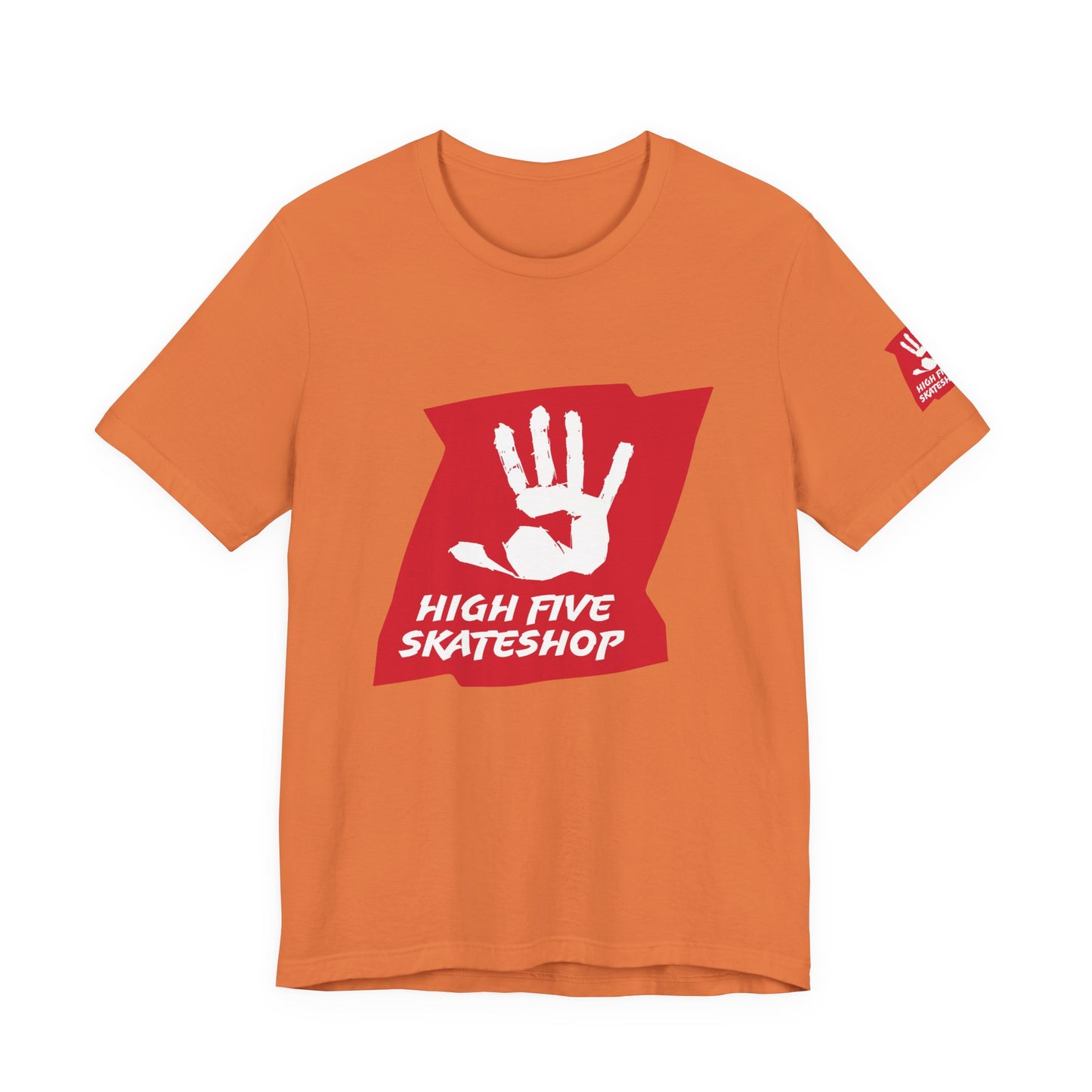 High Five Skateshop T-Shirt – Red Hand Logo Skate Tee