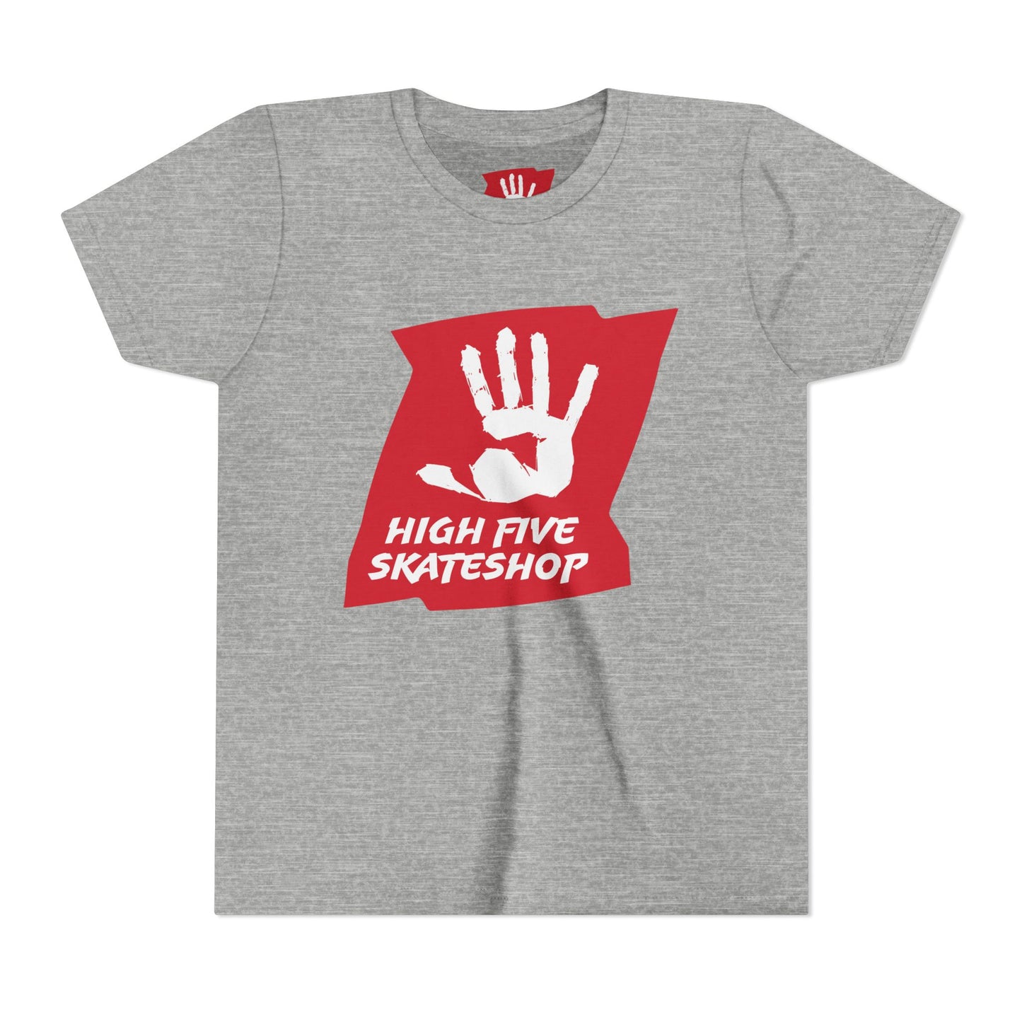 Youth Tee — High Five Skateshop Red Hand Logo