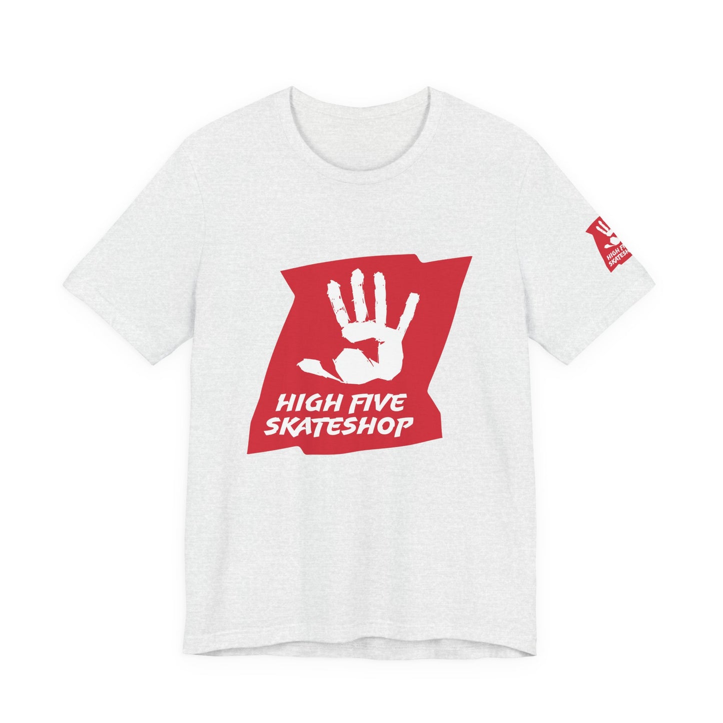 High Five Skateshop T-Shirt – Red Hand Logo Skate Tee