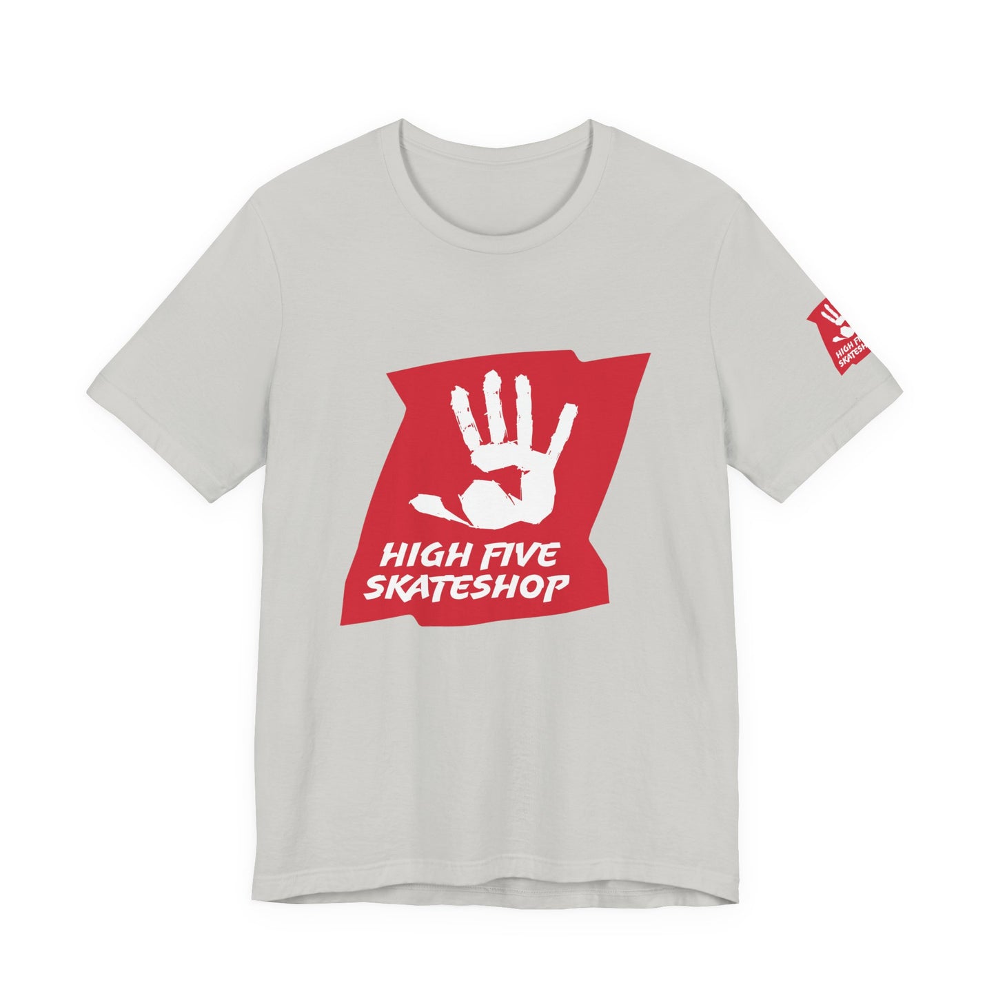 High Five Skateshop T-Shirt – Red Hand Logo Skate Tee