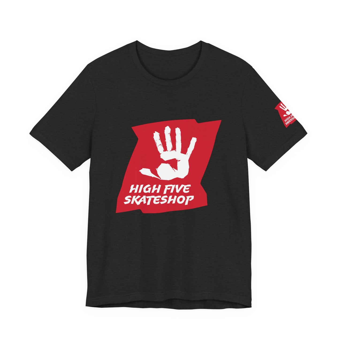 High Five Skateshop T-Shirt – Red Hand Logo Skate Tee