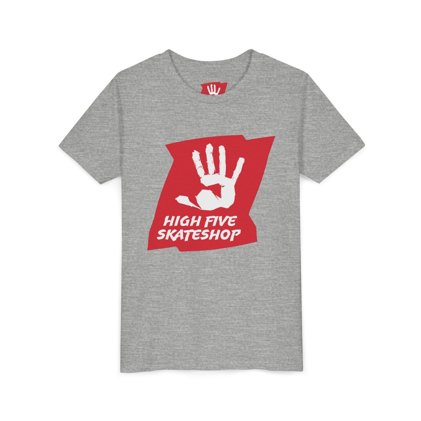 Youth Tee — High Five Skateshop Red Hand Logo