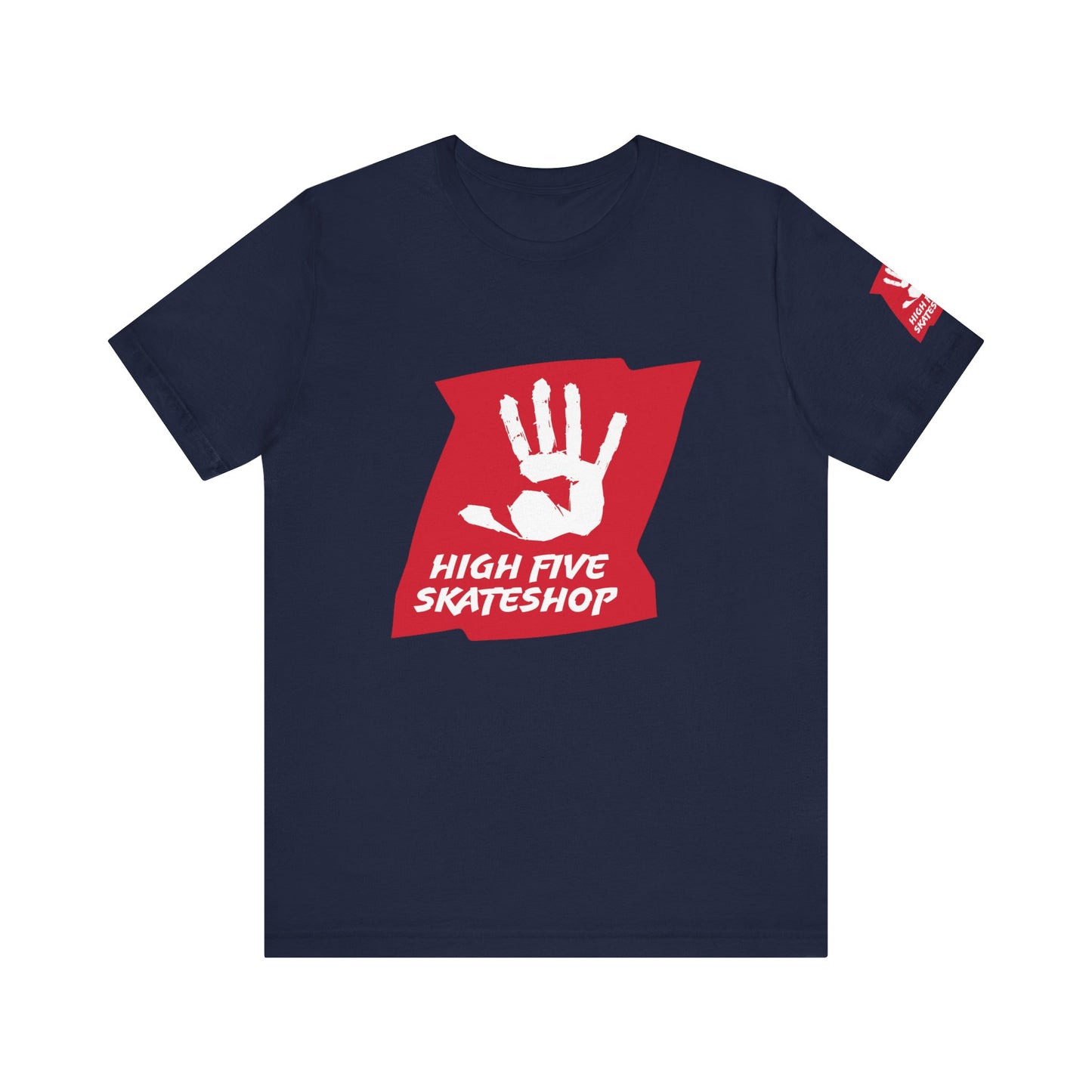 High Five Skateshop T-Shirt – Red Hand Logo Skate Tee