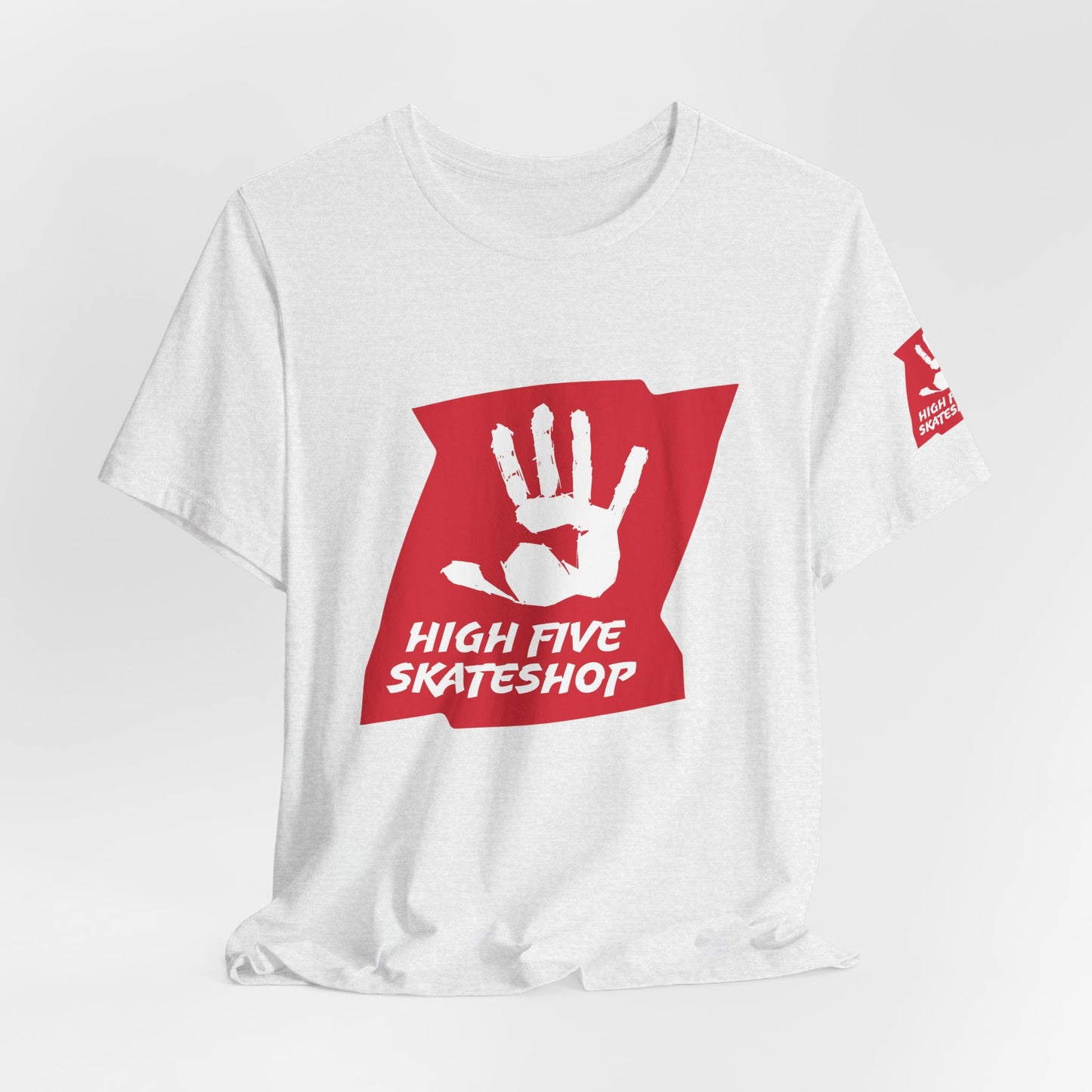 High Five Skateshop T-Shirt – Red Hand Logo Skate Tee