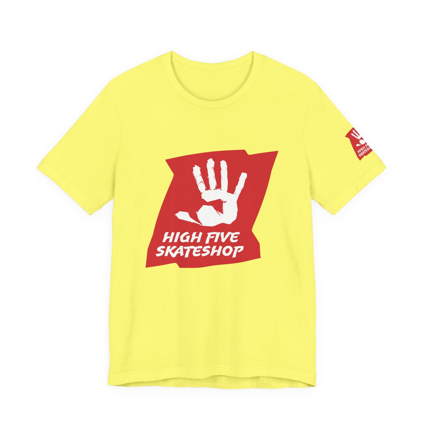 High Five Skateshop T-Shirt – Red Hand Logo Skate Tee