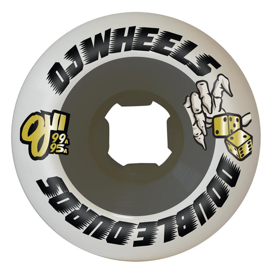OJ Double Duro Mini Combo 58mm 99a/95a White/Black Skateboard Wheels - Set of 4