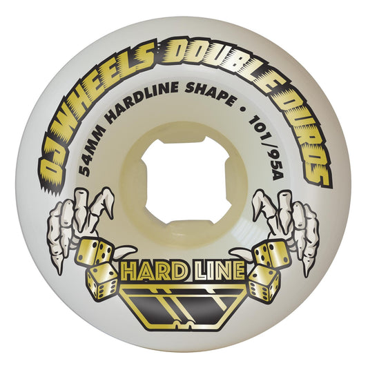 OJ Double Duro Hardline 54mm 101a/95a White Skateboard Wheels - Set of 4