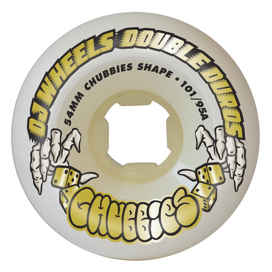 OJ Double Duro Chubbies 54mm 101a/95a White Skateboard Wheels - Set of 4