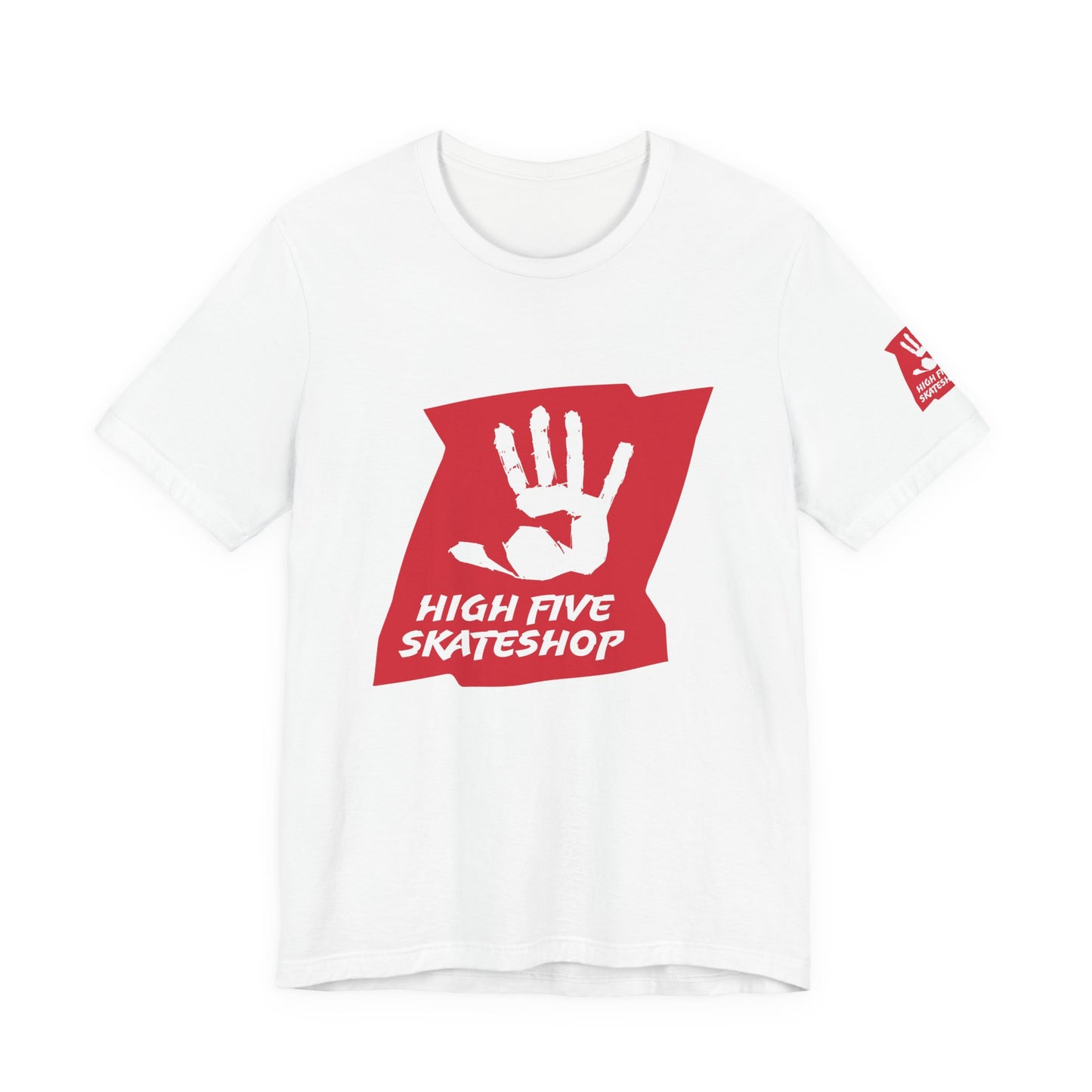 High Five Skateshop T-Shirt – Red Hand Logo Skate Tee