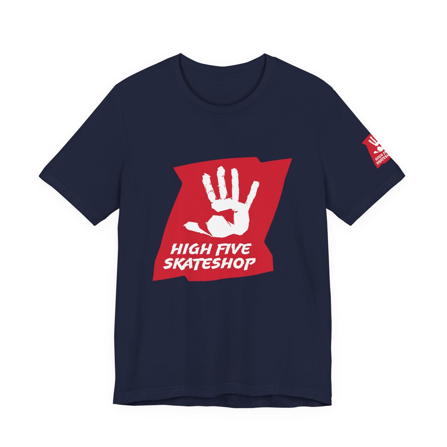 High Five Skateshop T-Shirt – Red Hand Logo Skate Tee
