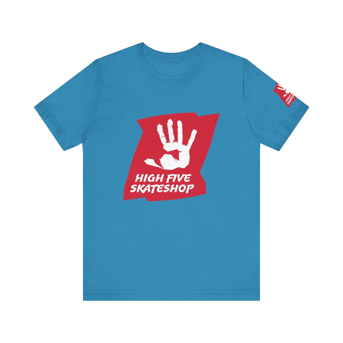 High Five Skateshop T-Shirt – Red Hand Logo Skate Tee