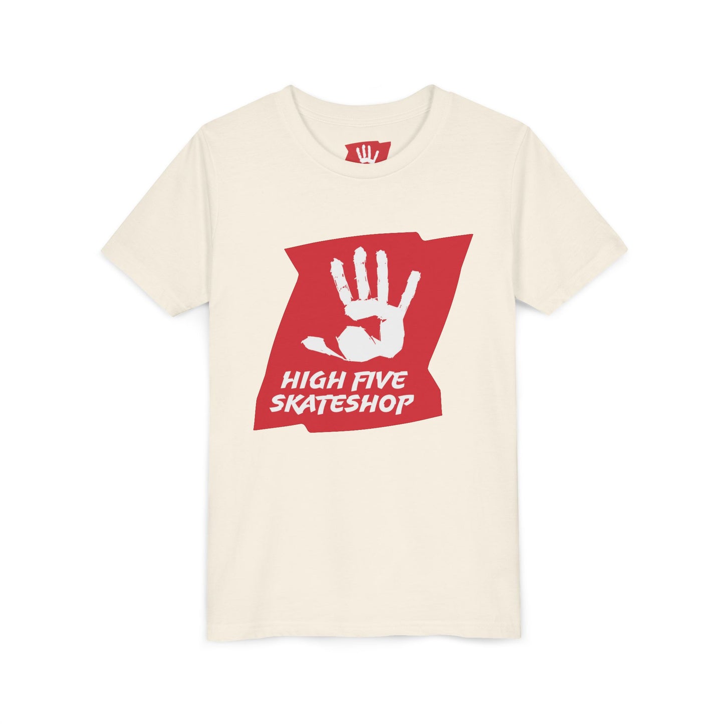 Youth Tee — High Five Skateshop Red Hand Logo