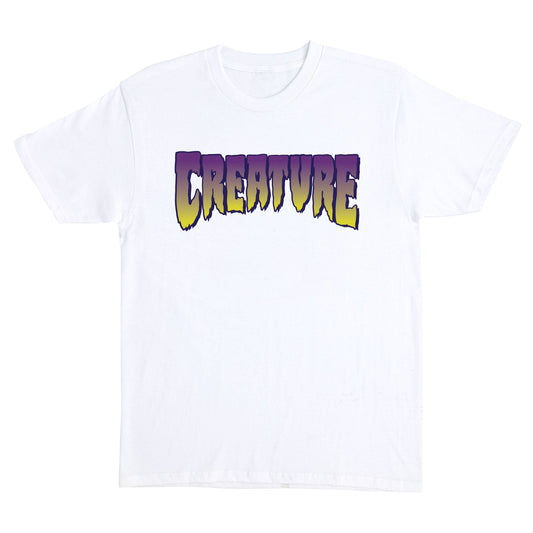 Creature Logo Heavyweight T-Shirt - White/Purple