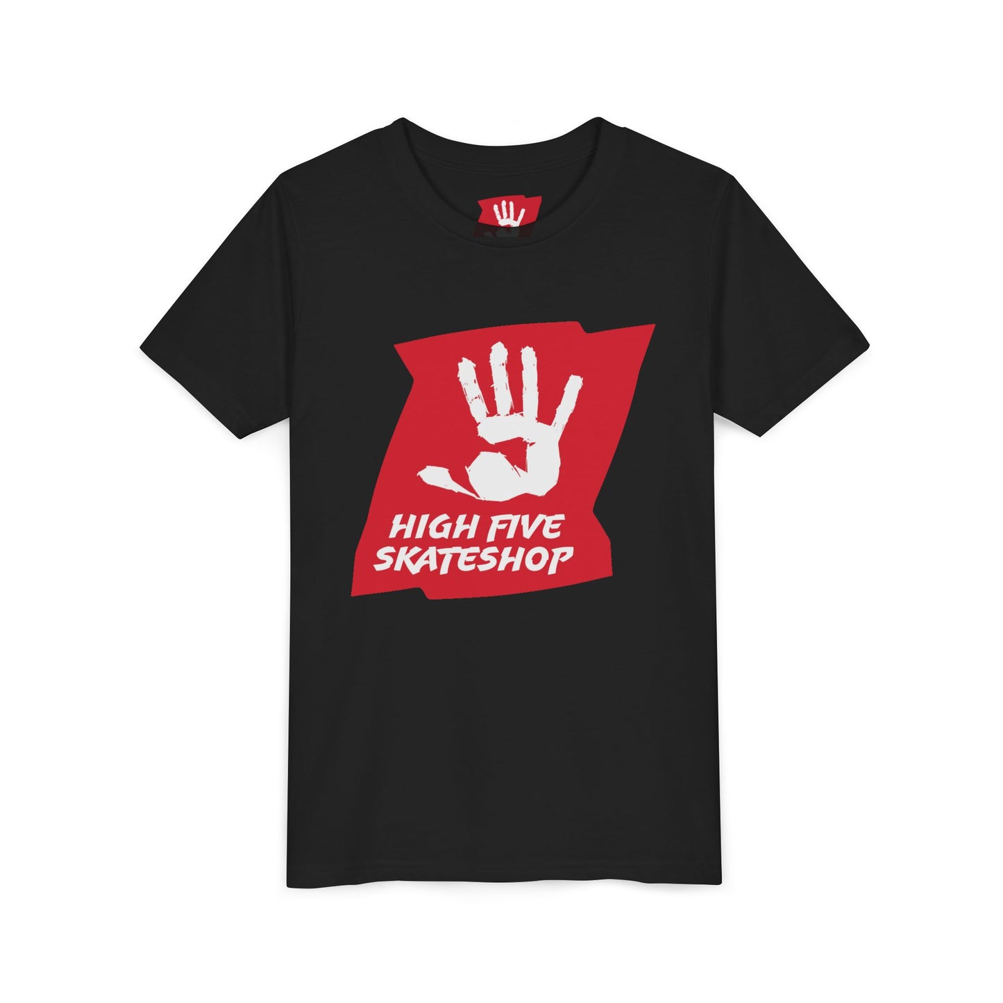 Youth Tee — High Five Skateshop Red Hand Logo