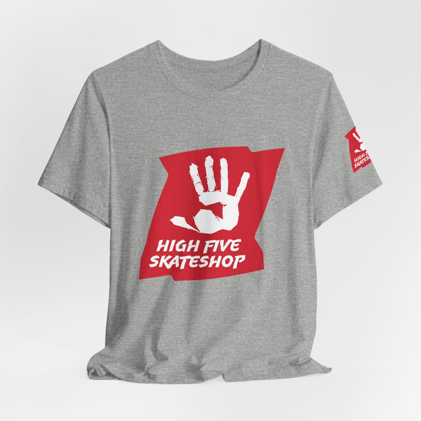 High Five Skateshop T-Shirt – Red Hand Logo Skate Tee