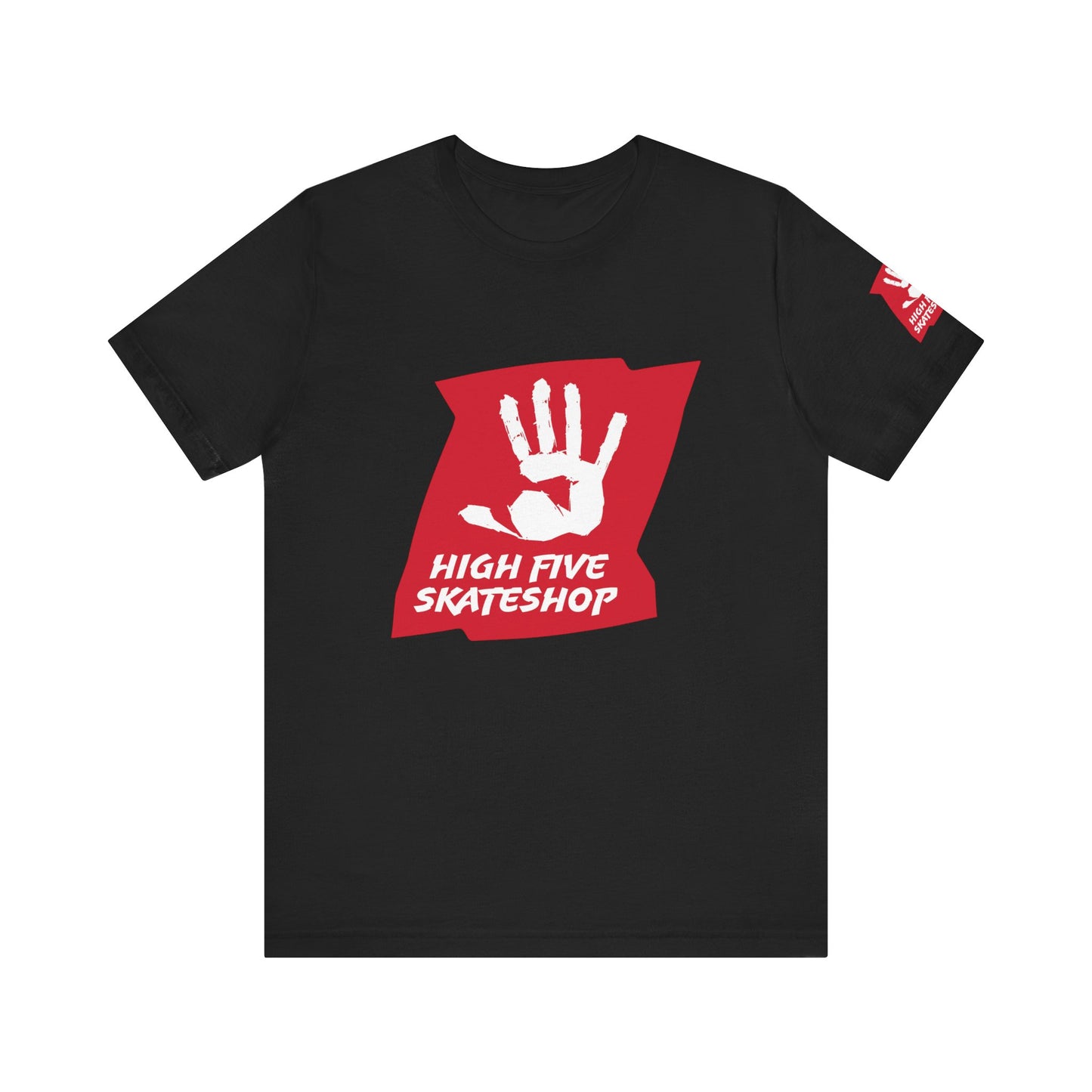 High Five Skateshop T-Shirt – Red Hand Logo Skate Tee