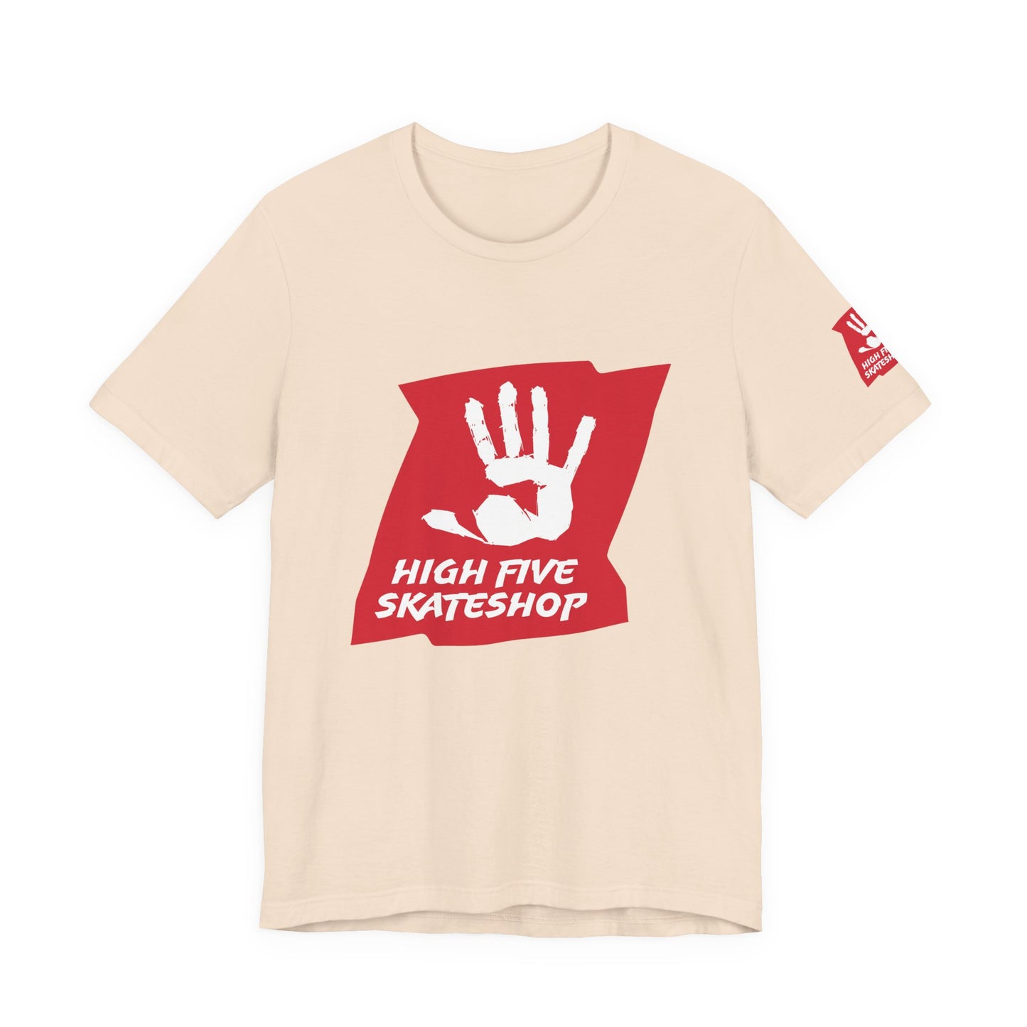 High Five Skateshop T-Shirt – Red Hand Logo Skate Tee