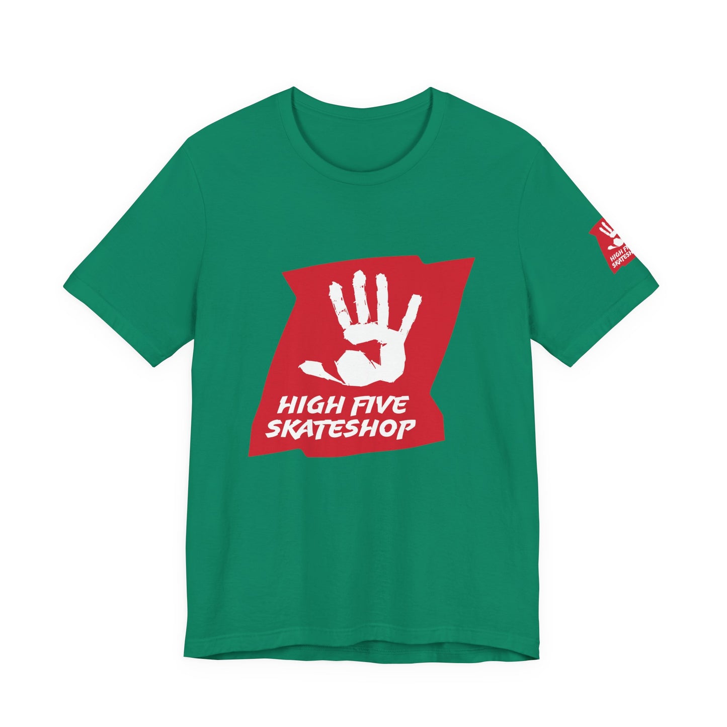 High Five Skateshop T-Shirt – Red Hand Logo Skate Tee