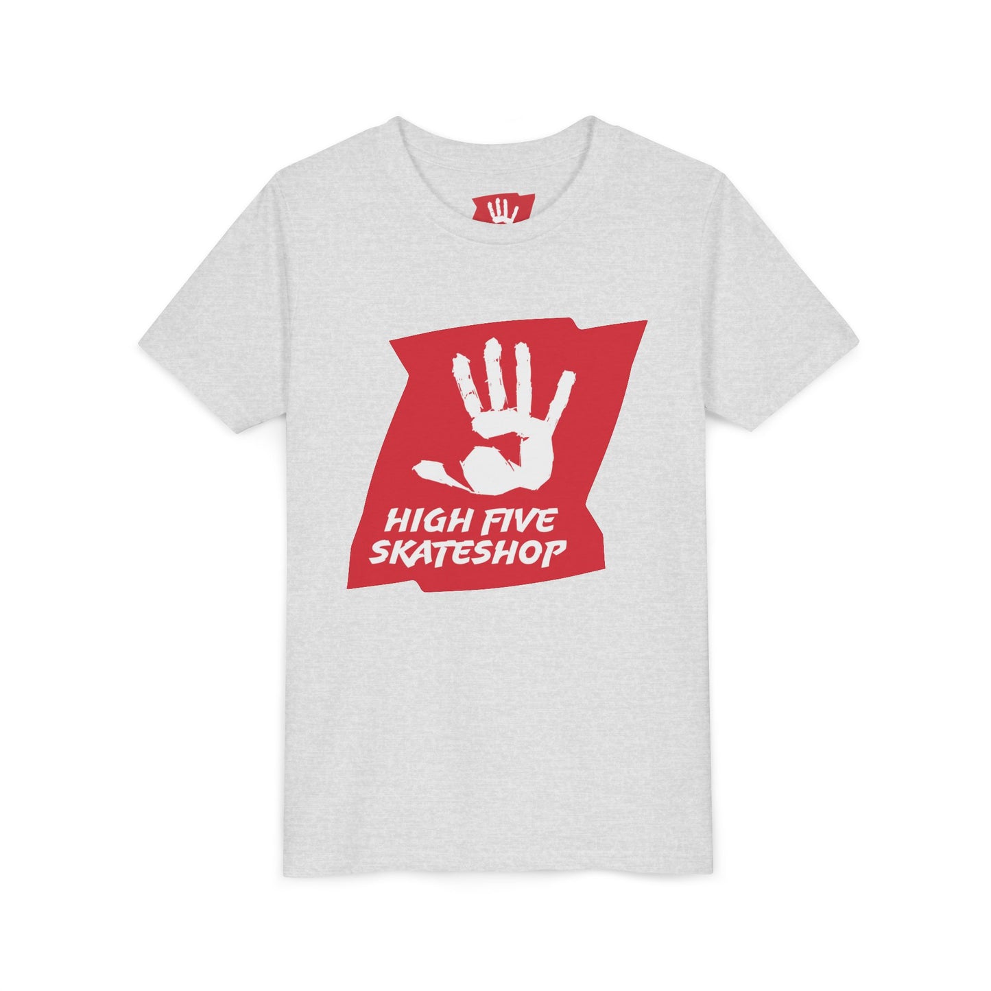 Youth Tee — High Five Skateshop Red Hand Logo