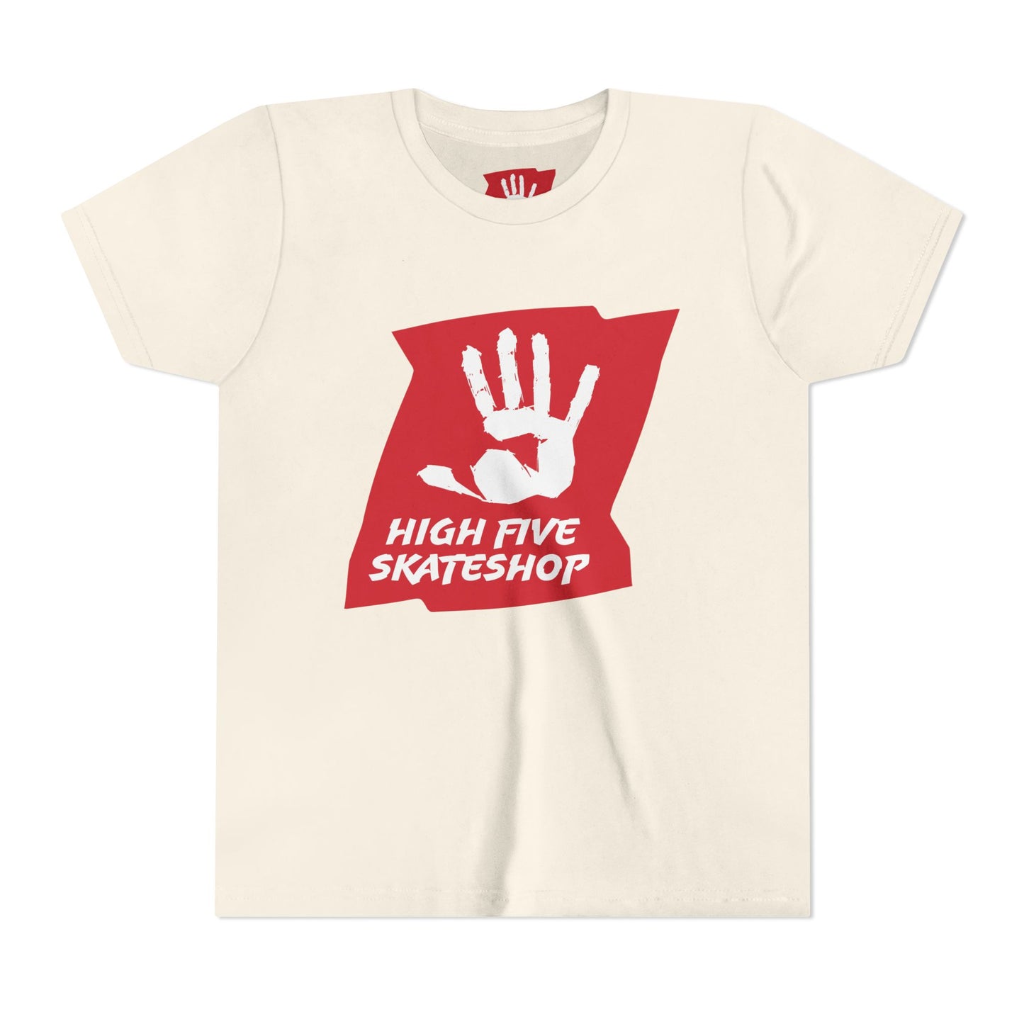 Youth Tee — High Five Skateshop Red Hand Logo