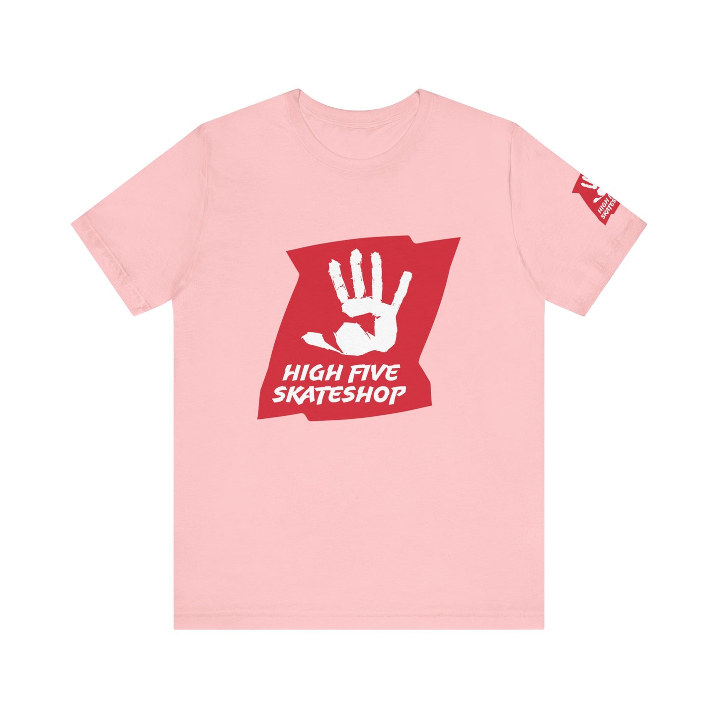 High Five Skateshop T-Shirt – Red Hand Logo Skate Tee