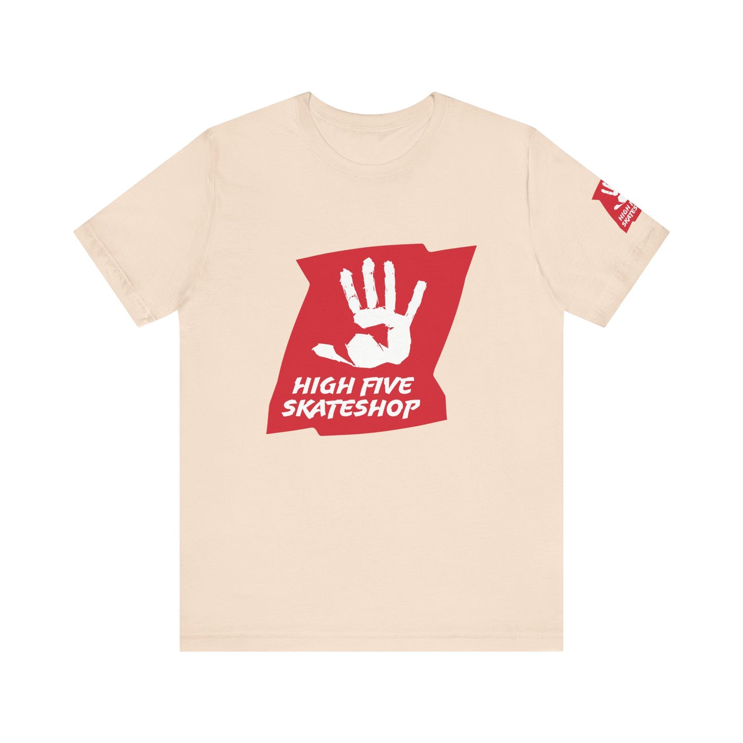 High Five Skateshop T-Shirt – Red Hand Logo Skate Tee