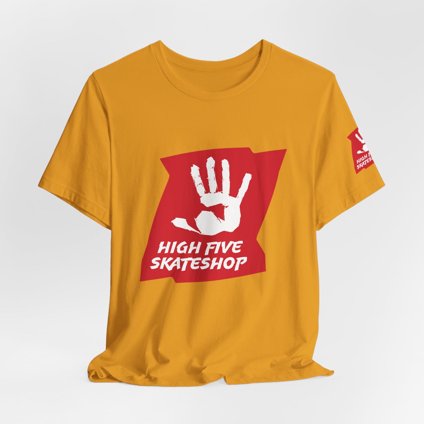 High Five Skateshop T-Shirt – Red Hand Logo Skate Tee
