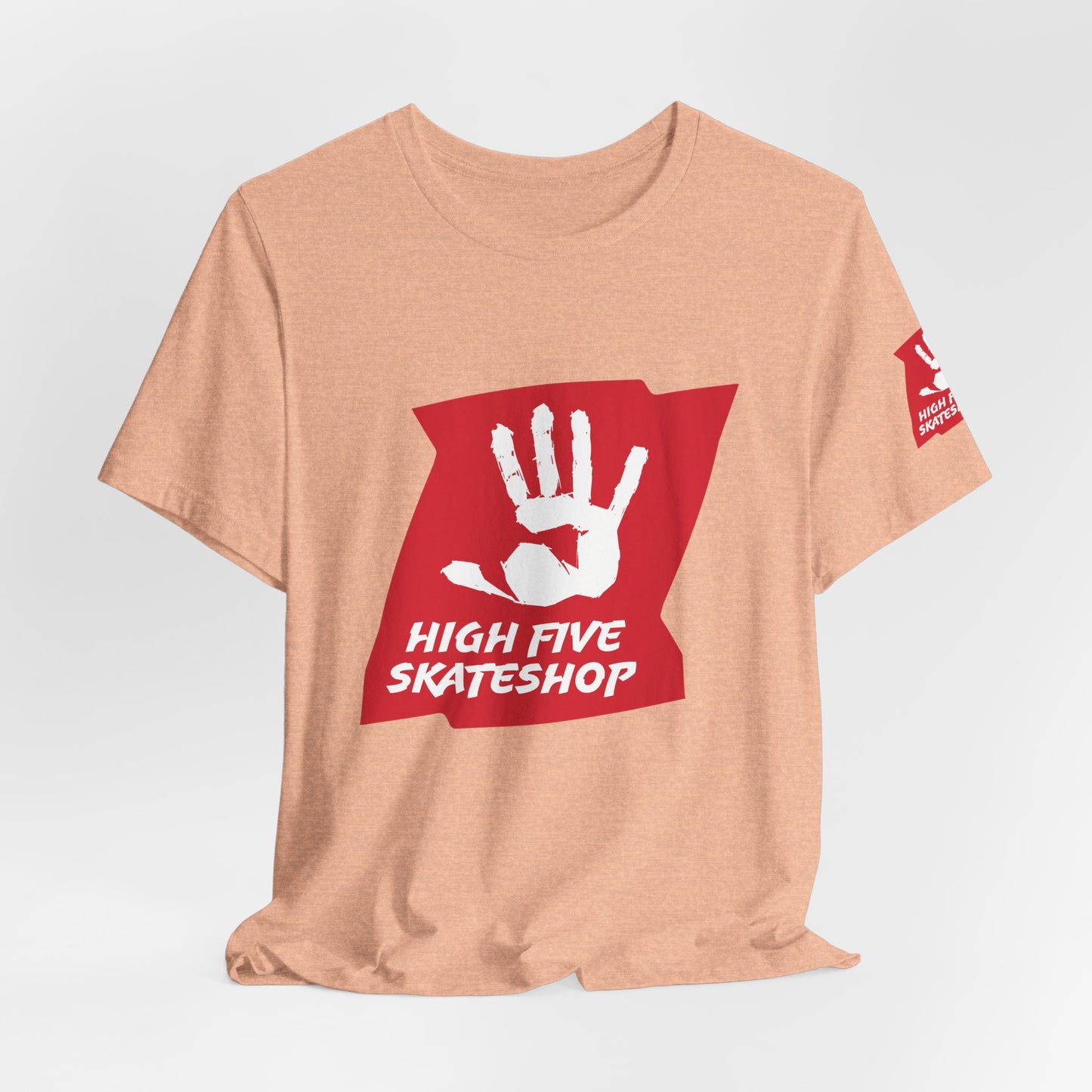 High Five Skateshop T-Shirt – Red Hand Logo Skate Tee