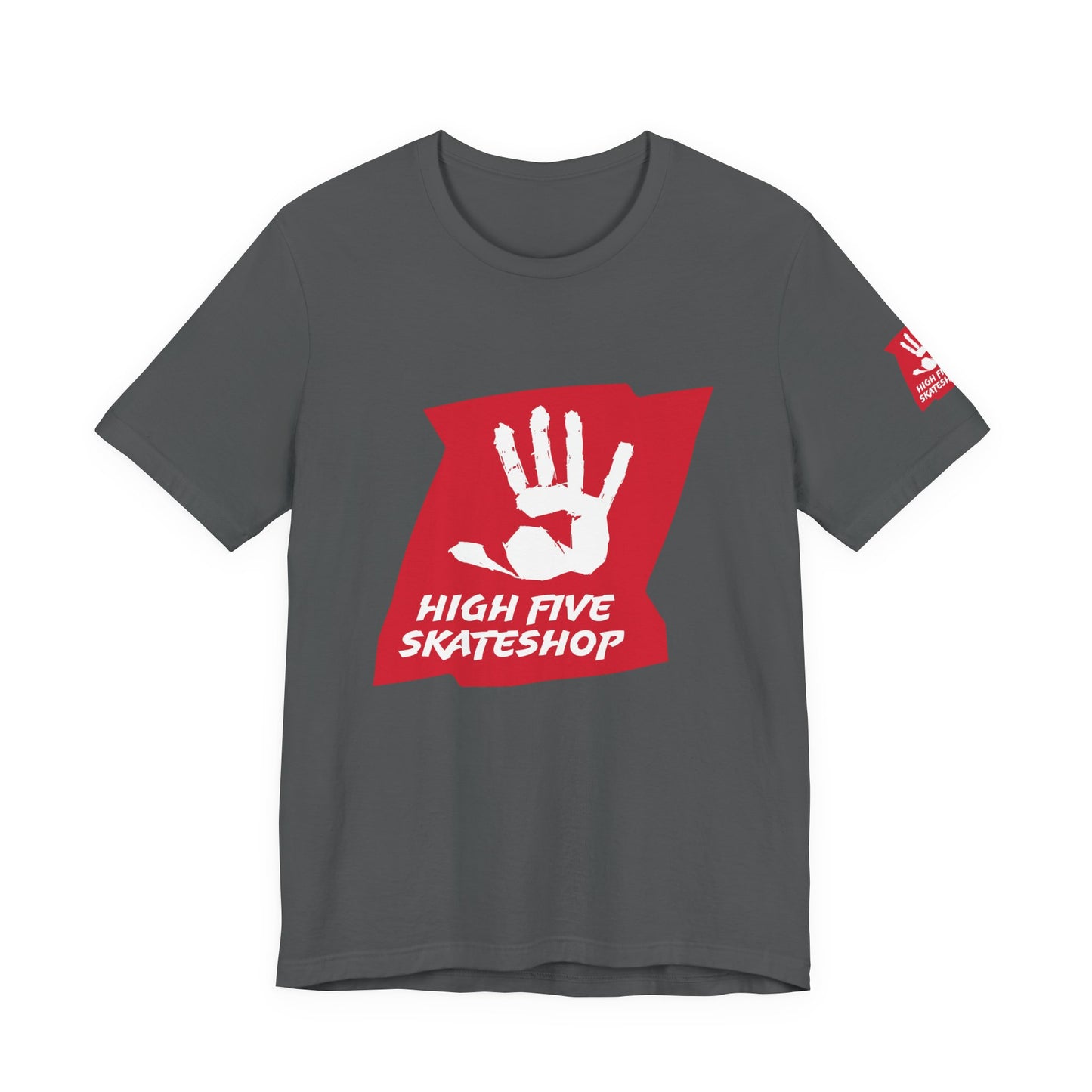 High Five Skateshop T-Shirt – Red Hand Logo Skate Tee