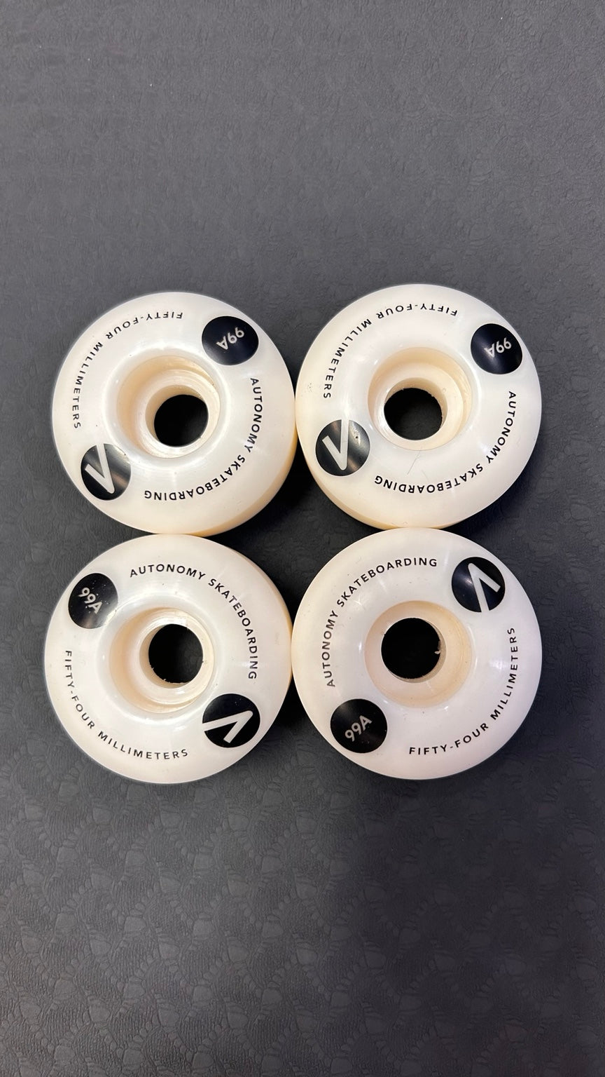 Autonomy No Comply 54mm 99A skateboard wheels set of 4 - graphic side