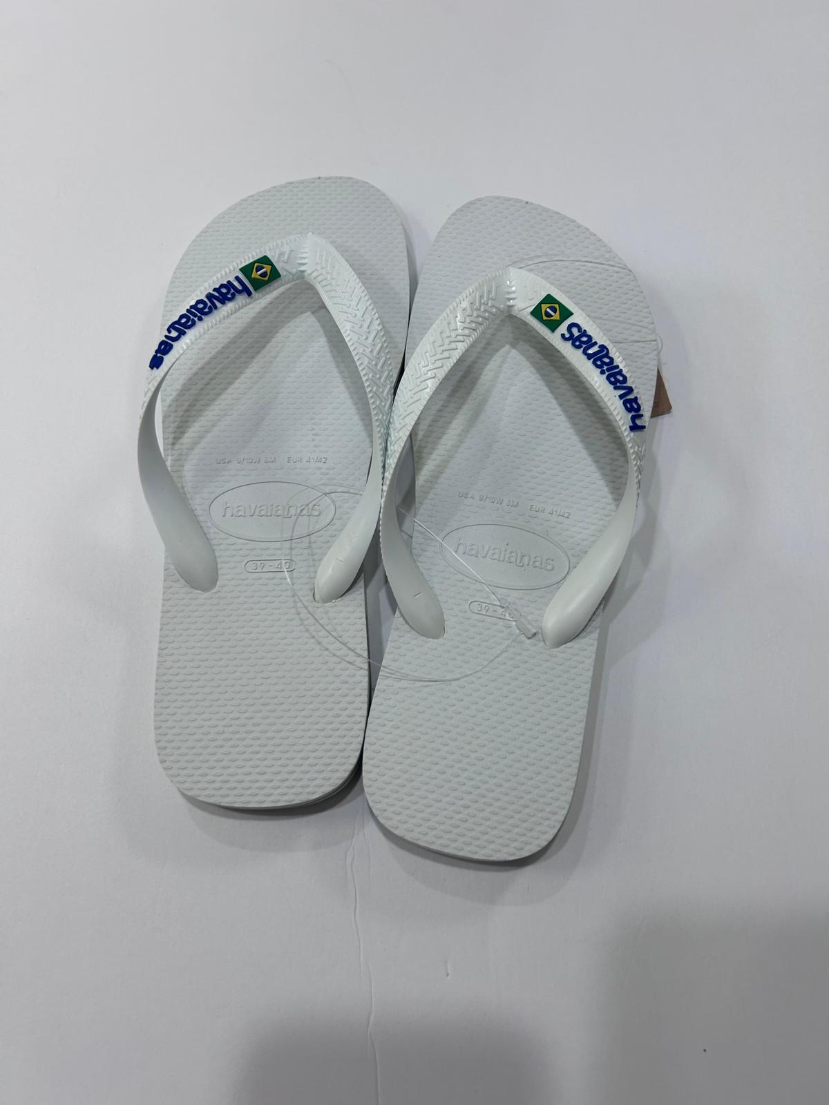 White Havaianas Brazil Logo men's flip flops