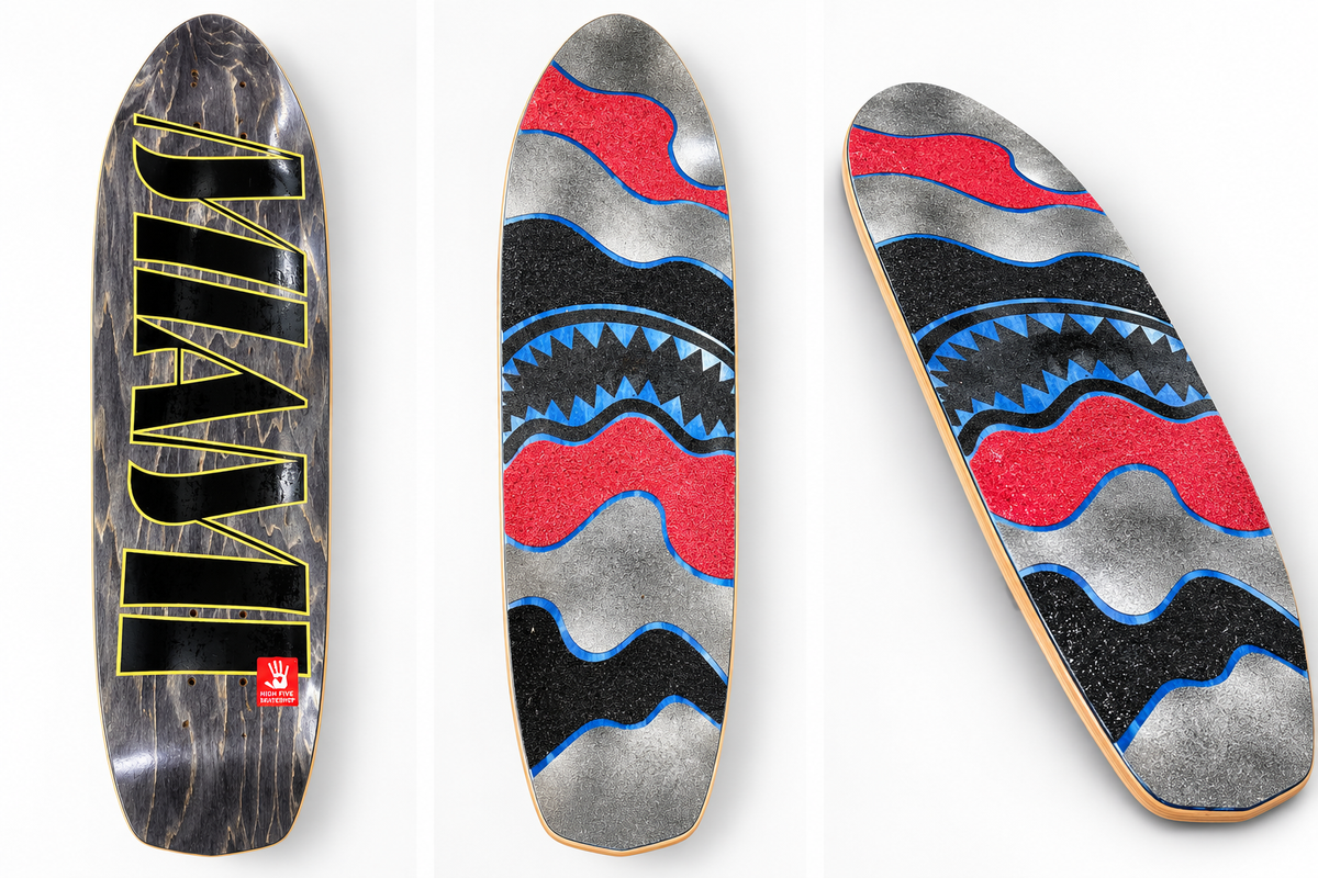 High Five one-of-a-kind handmade grip skateboard deck