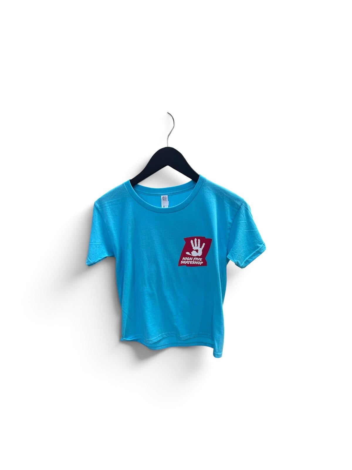 High Five turquoise kids T-shirt front with chest logo