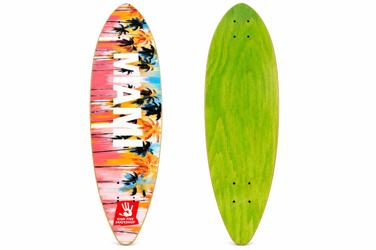 High Five Miami palm tree deck with green top, 38 x 9.5