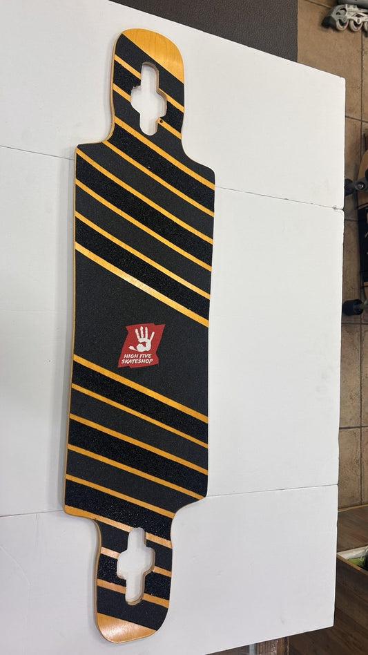 High Five Miami drop-through deck with handmade High Five and Jessup black diagonal grip