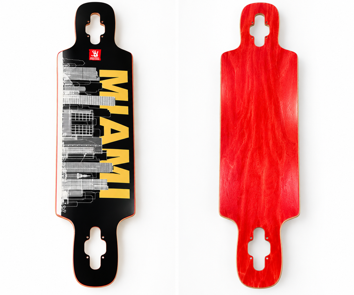 High Five Miami skyline drop-through deck red reverse 36.5 x 8.75