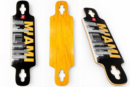 High Five Miami skyline drop-through deck yellow reverse 36.5 x 8.75