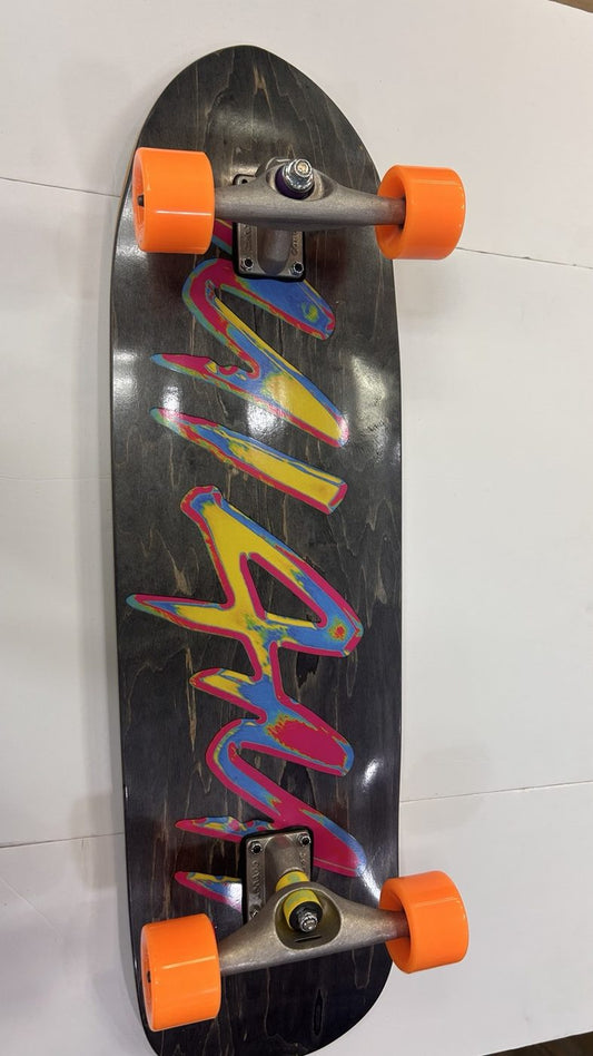 High Five Miami Cruiser Complete – Dark Stain / Orange Wheels, Gold Trucks